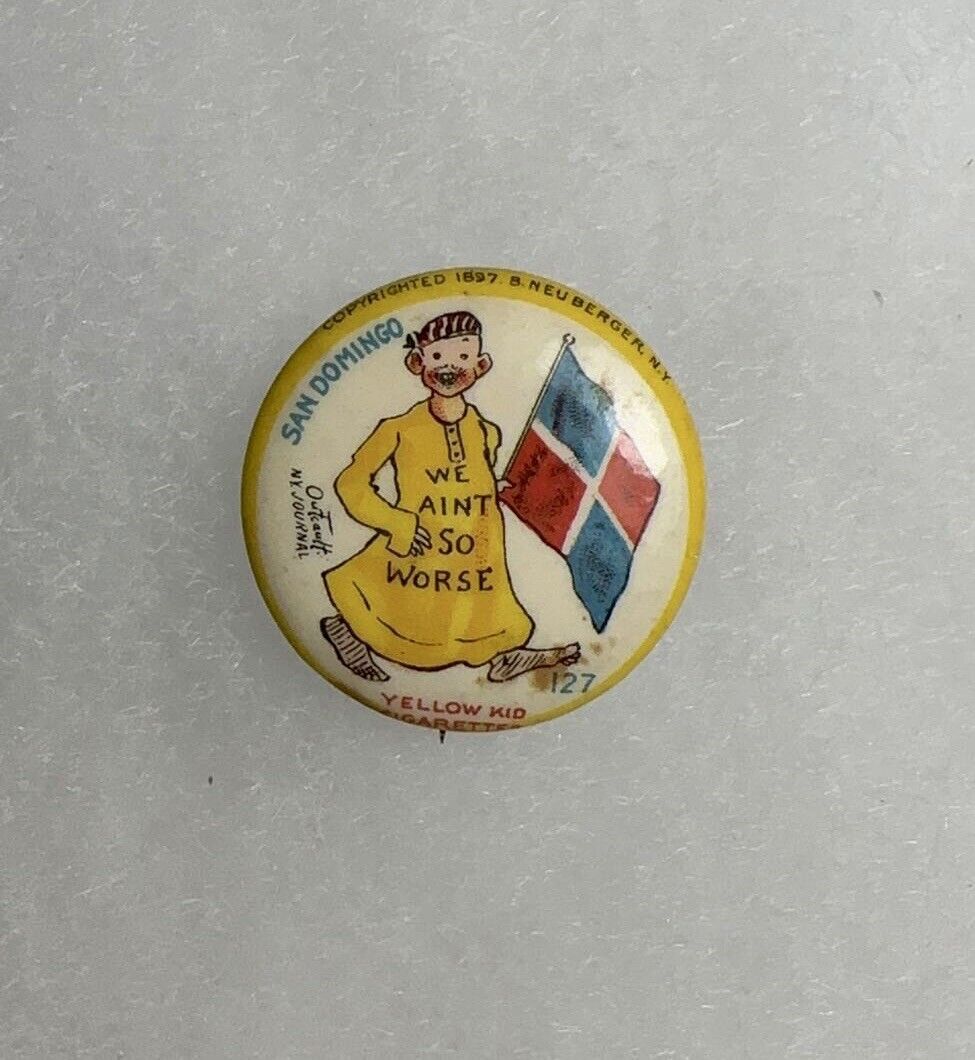 1896 High Admiral Cigarettes Yellow Kid #127 Advertising Pin Pinback Button