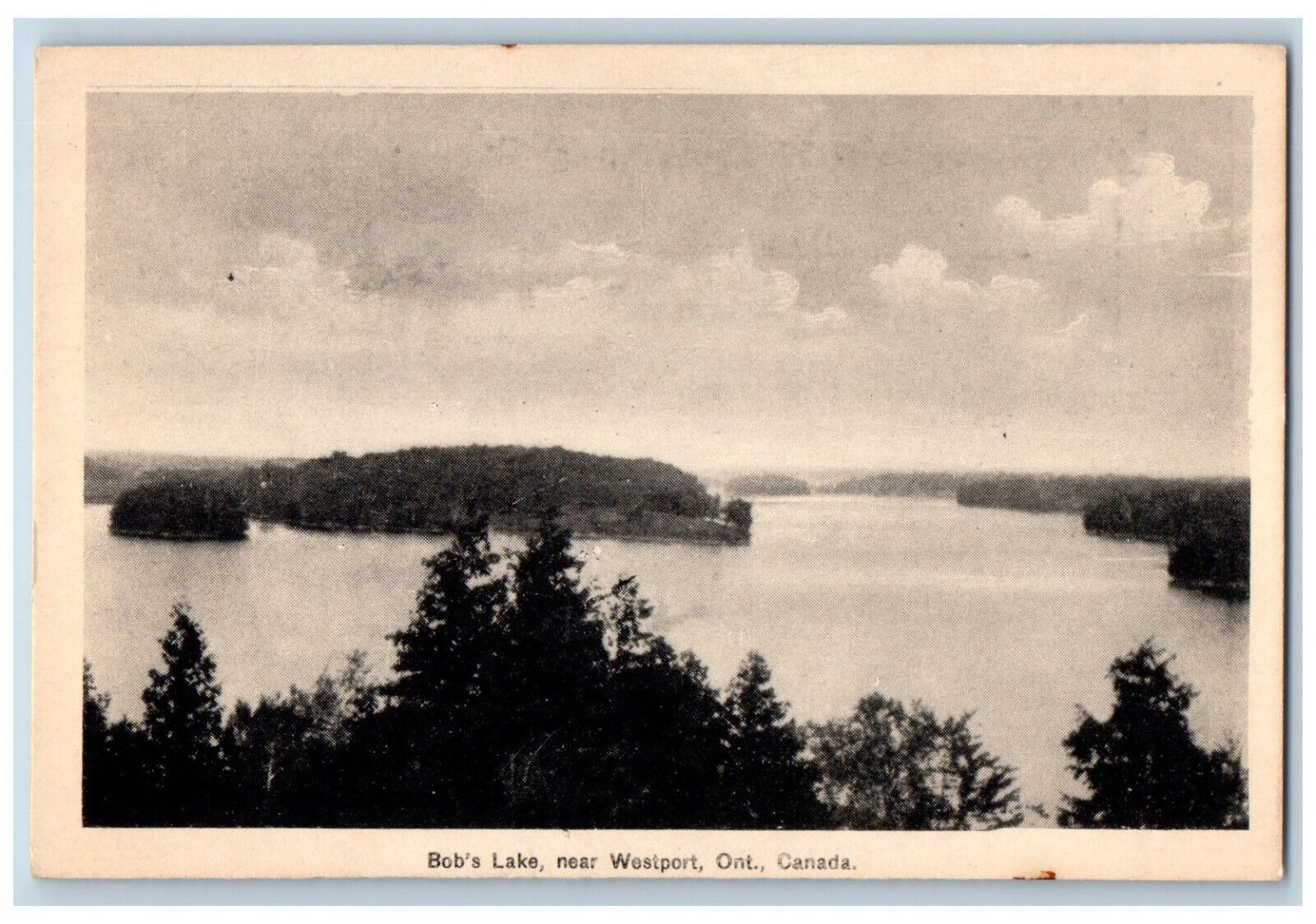 Westport Ontario Canada Postcard Scene at Bob's Lake c1930's Vintage