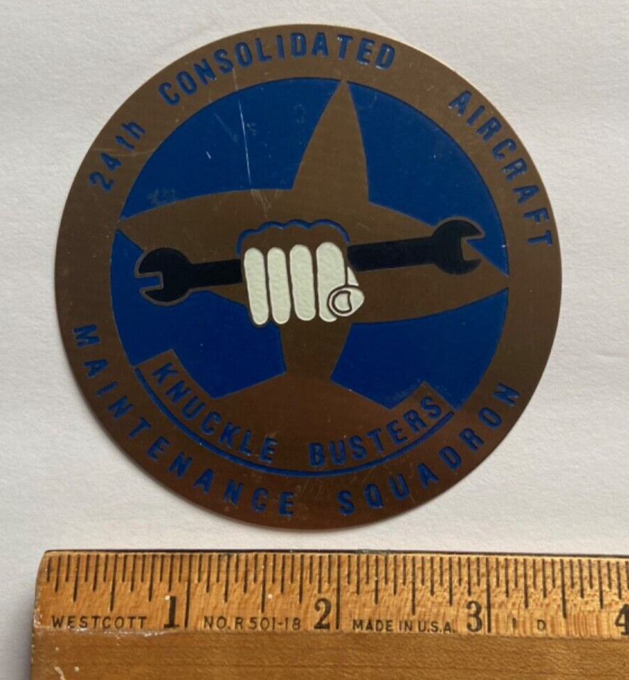 USAF 24th Consolidated Aircraft Maintenance SQDN Knuckle Busters Brass Emblem