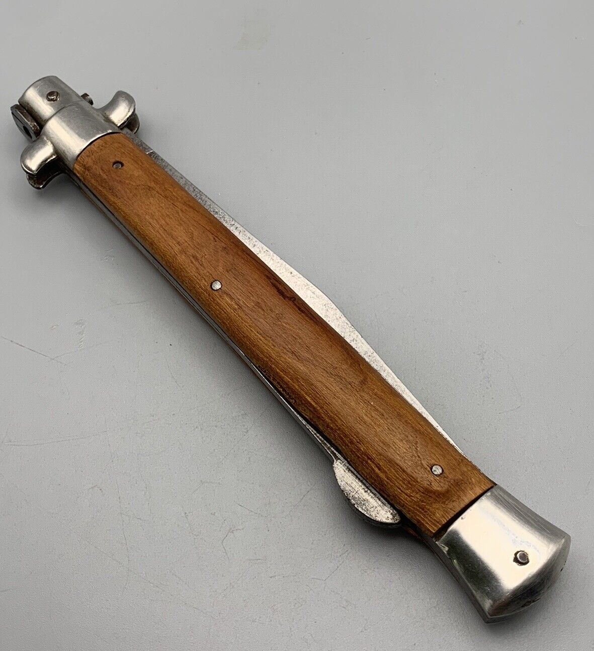 Vintage ROMO ITALY Lockback Stiletto Style Knife Wood Handle 7” to 13”
