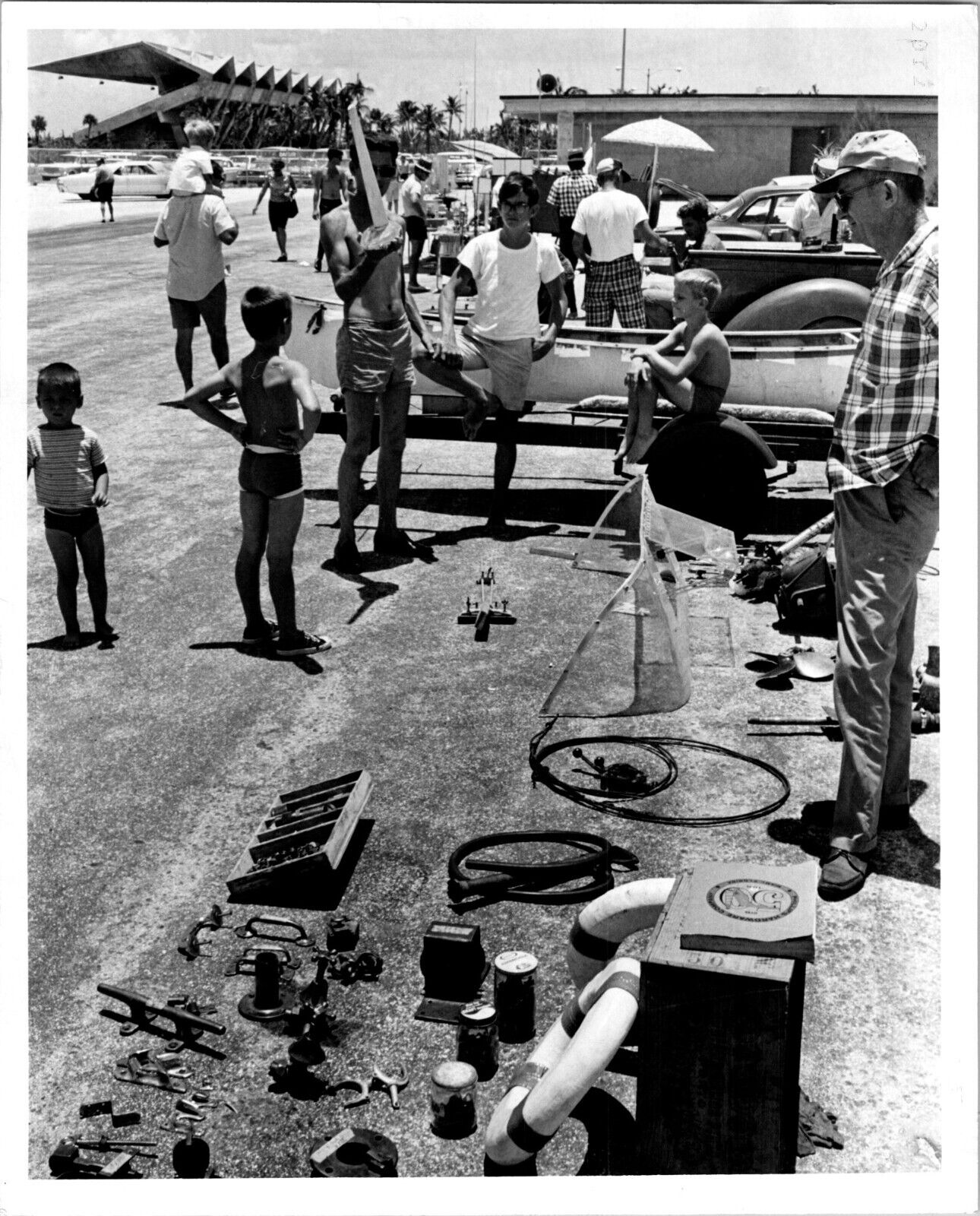 1967 Flea Market set up at Miami Marine stadium Florida 8x10 PRESS PHOTO