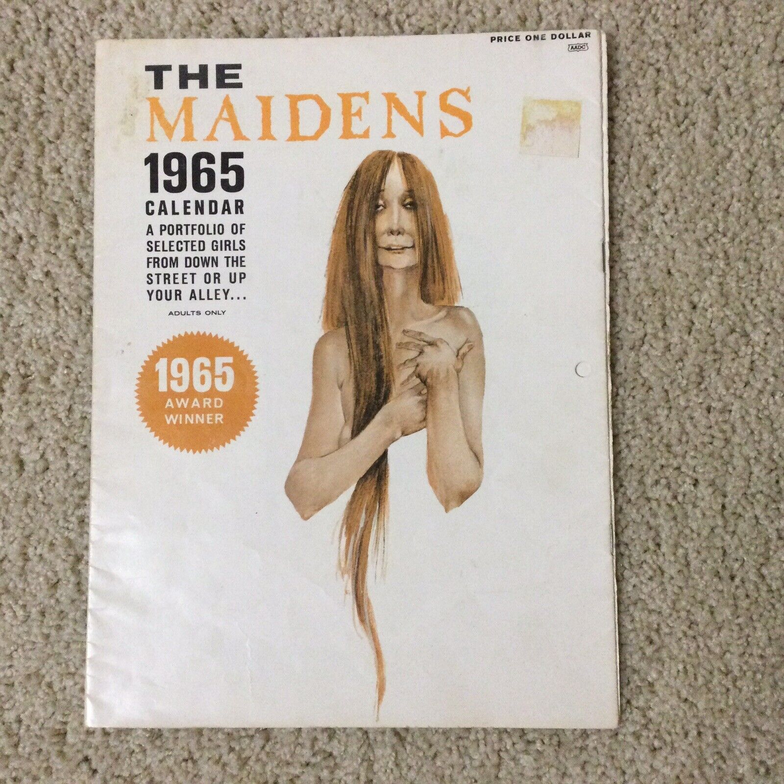 THE MAIDENS 1965 CALENDAR HUMOROUS PINUP ART SELECT GIRLS FROM DOWN STREET NUDES