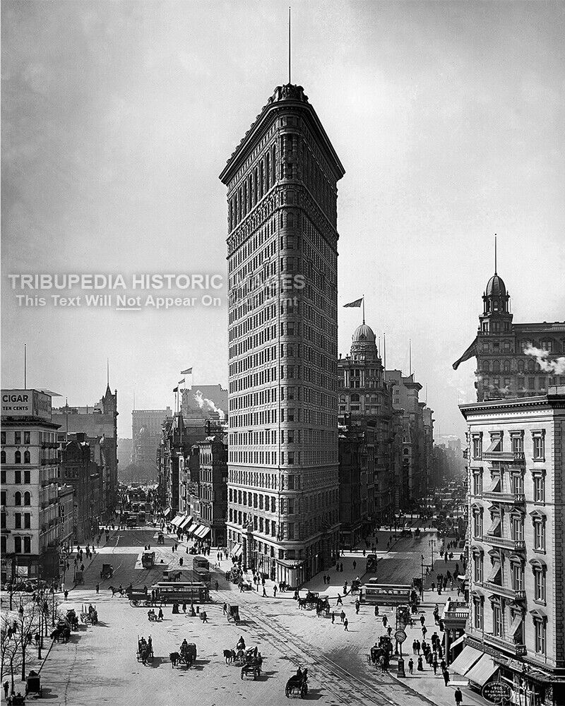 Historic 1905 NYC Flatiron Building Photo New York City Architecture Skyscraper