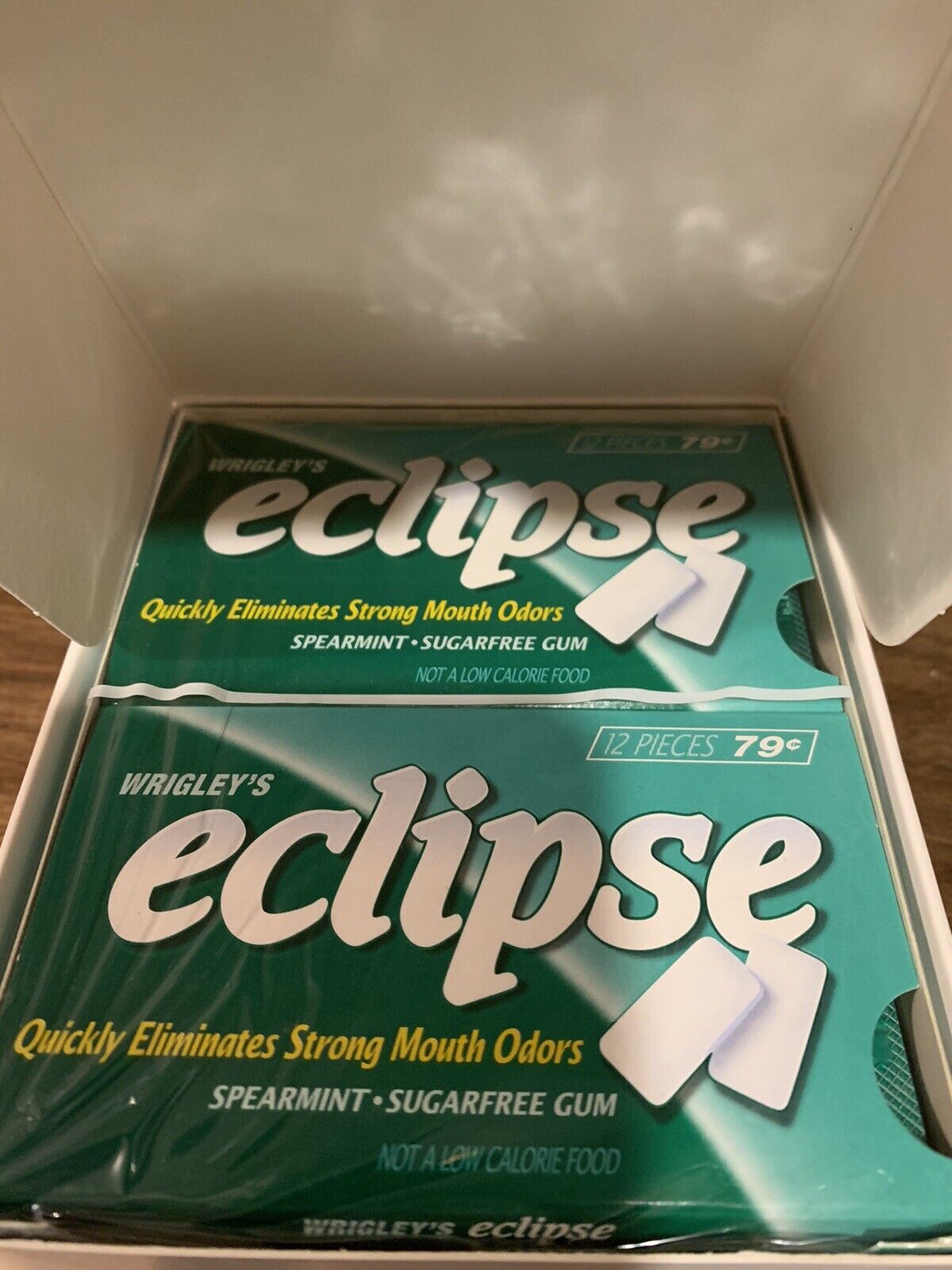 Vintage WRIGLEY’S Gum Eclipse Spearmint Gum 79 Cents And Vintage Box 1999