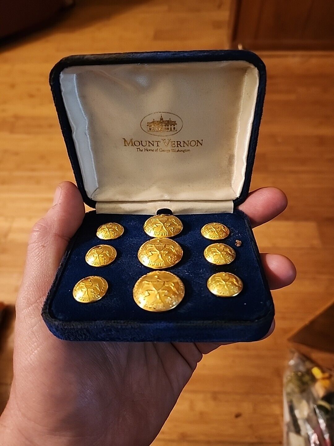 Rare Vtg Mount Vernon Washington Inaugural Souvenir Coat Button Set 24K Plated