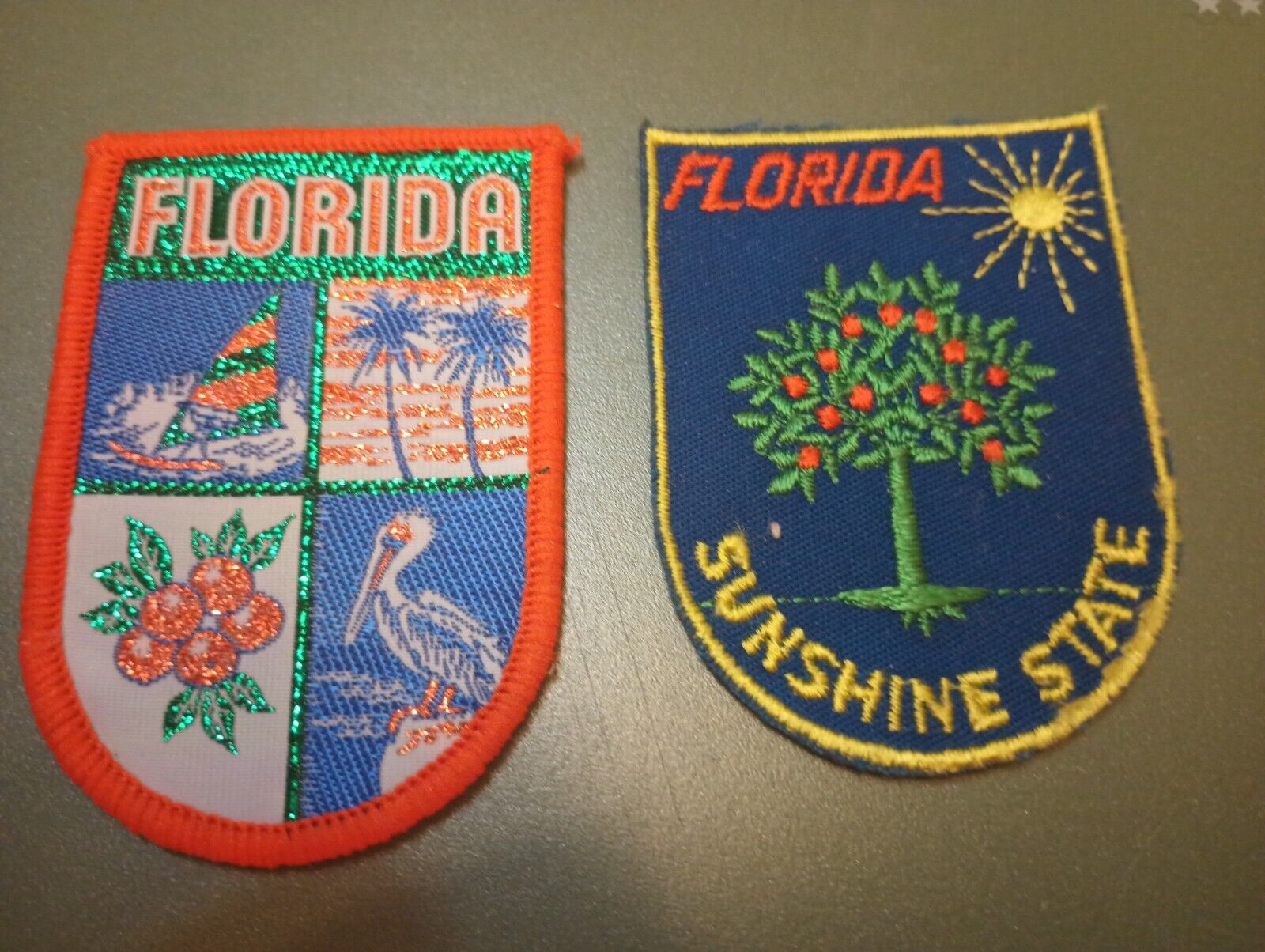 2 Vintage Florida Patches