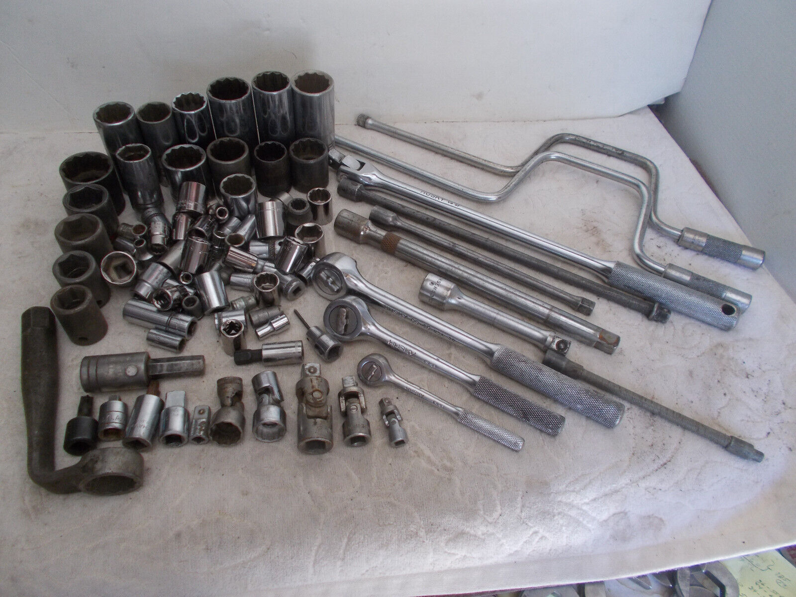 Huge Lot Of Sockets- Ratchets - Exts- Impact Sockets & More All USA 100+pc 20+lb