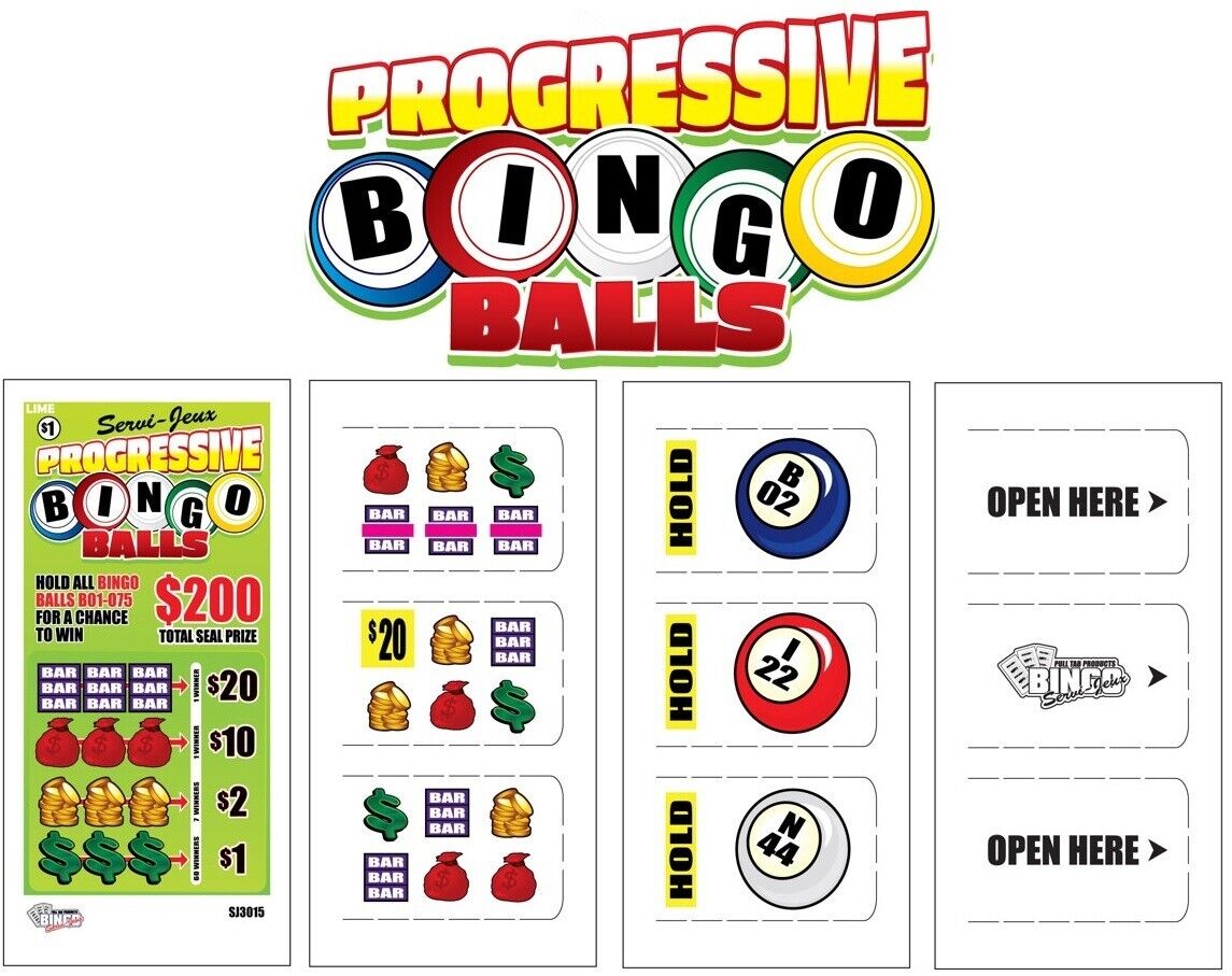 NEW pull tickets  PROGRESSIVE BINGO BALLS - Seal Card Tabs