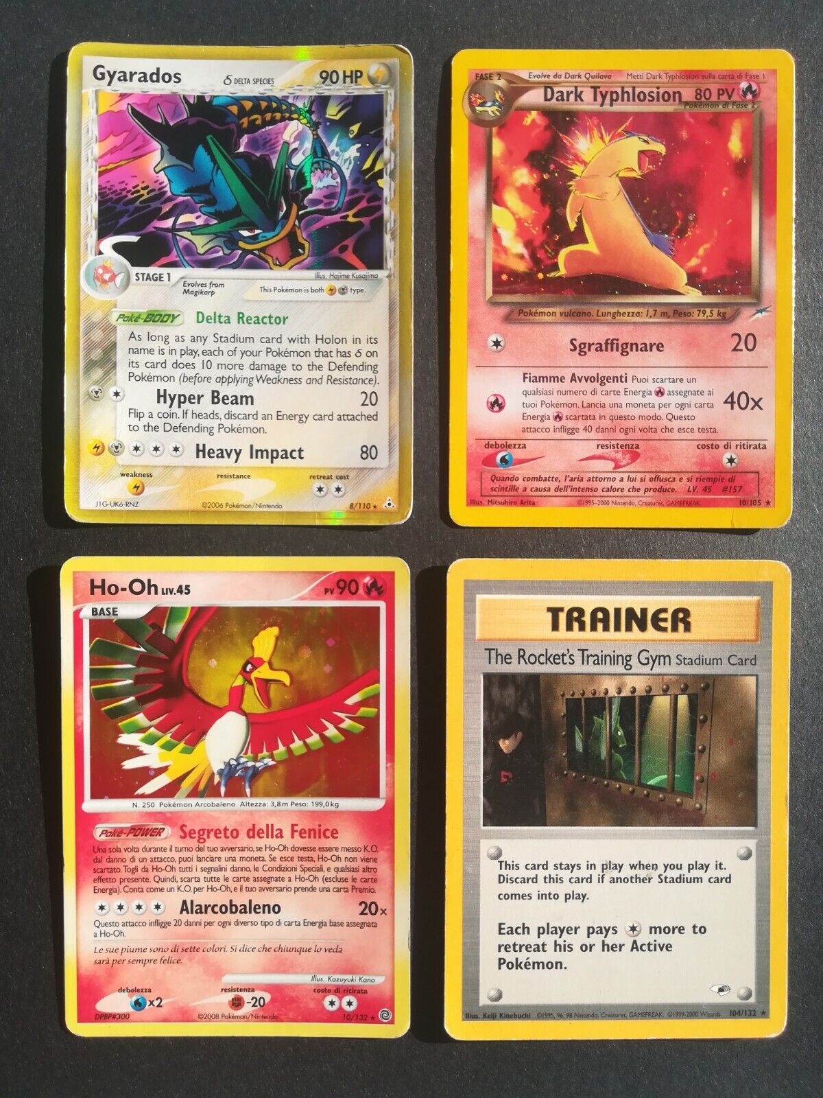 Lot of 4 Vintage Pokemon Holo Cards Good Condition No Charizard
