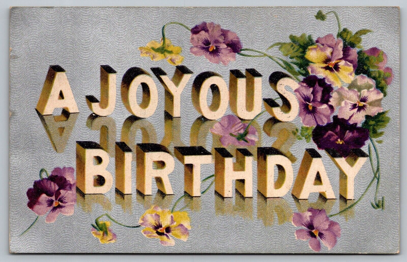 Postcard A Joyous Birthday Greeting  Wrapped In A Floral Vine VTG 1910  H18