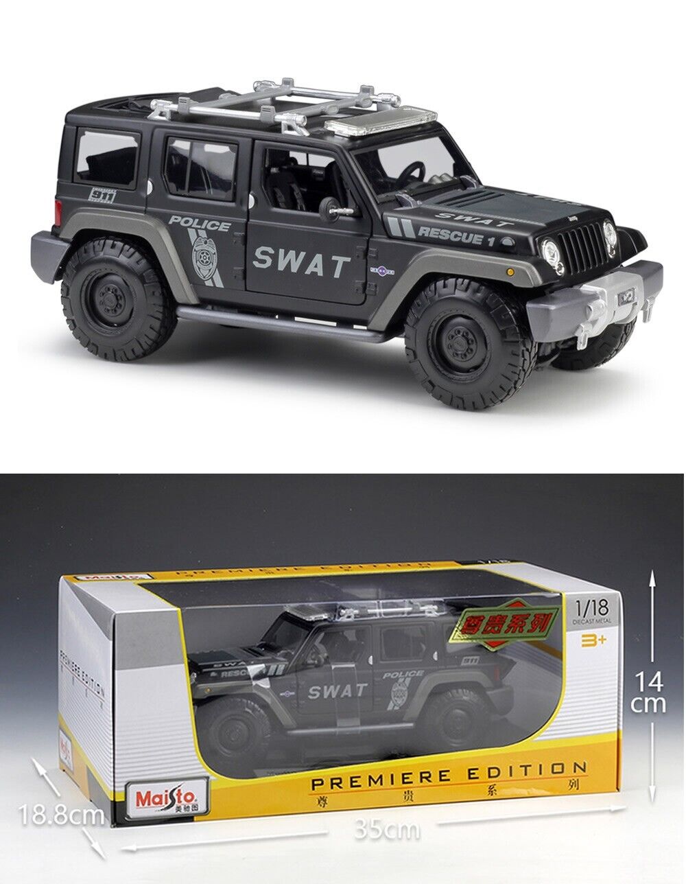 Maisto 1:18 Jeep Rescue Concept Alloy Diecast vehicle Car MODEL Gift Collection
