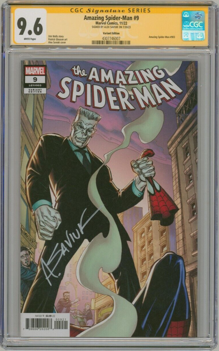 CGC SS 9.6 Amazing Spider-Man #9 SIGNED Alex Saviuk Variant Cover Art Spiderman