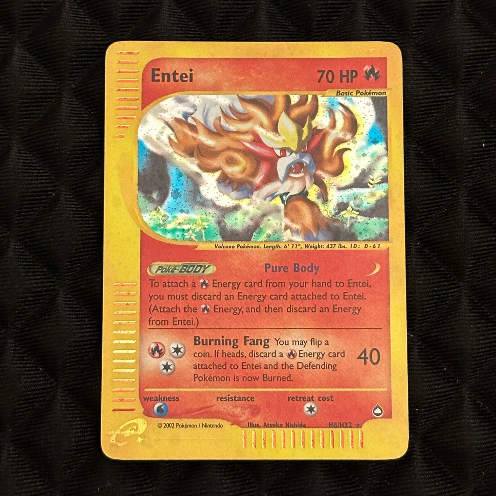 Entei H8/H32 Aquapolis Rare Holo Pokemon Card