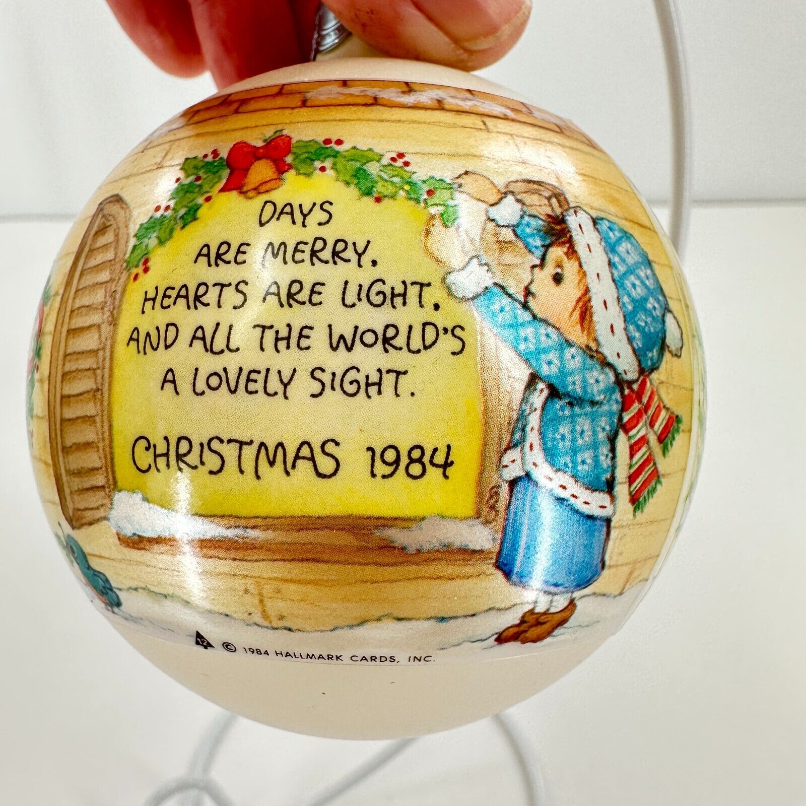 1984 Hallmark Glass Ornament Betsey Clark Christmas Vintage