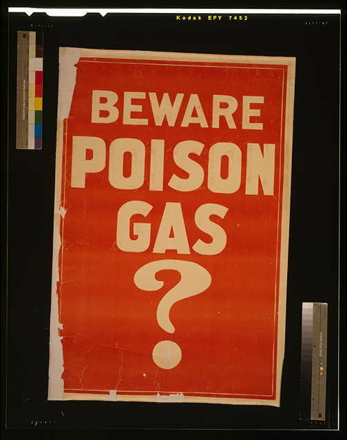 Photo:Beware poison gas?,1917,gas warfare,WWI photo,Canadian War Poster