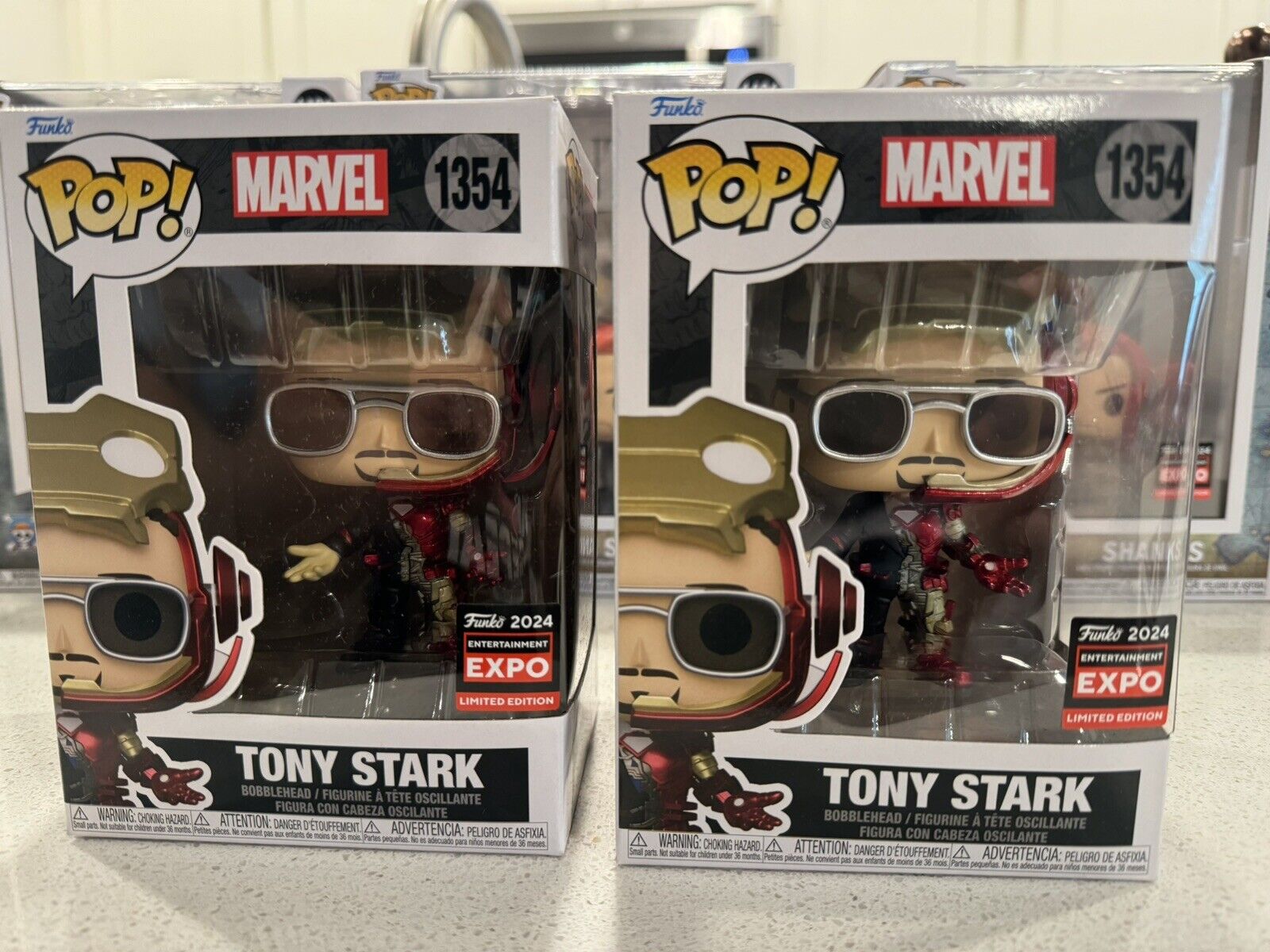 C2E2 SHARED EXPO STICKER Tony Stark Iron Man Funko Pop #1354 Marvel - In Hand