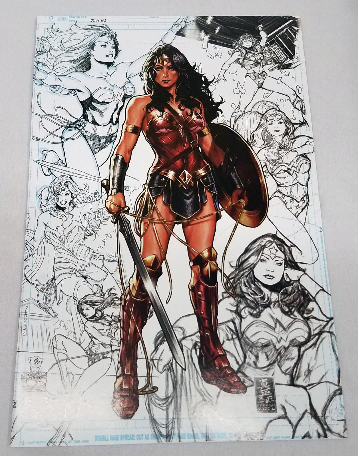 JUSTICE LEAGUE #1 Partial Sketch Wonder Woman Variant by Mark Brooks