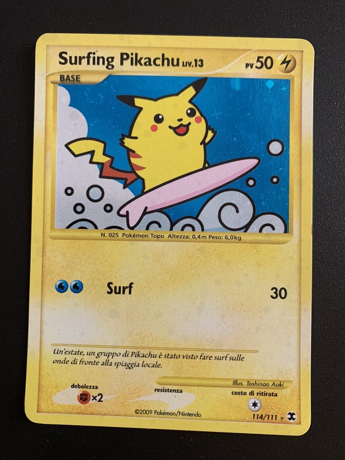 Pokemon Card Surfing Pikachu Lv. 12 Rise of the Rivals Ita Italiano 114/111