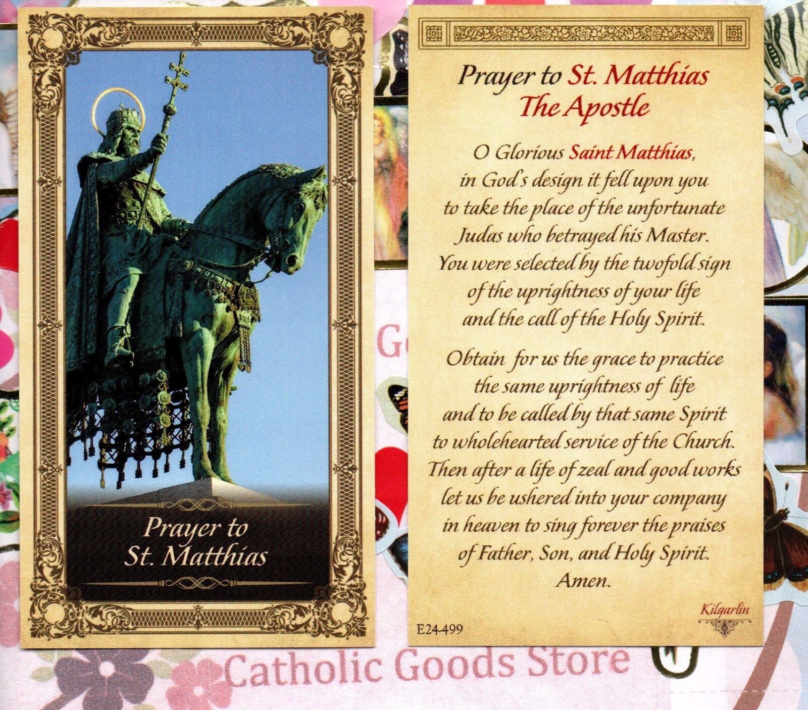 St. Matthias with Prayer to Saint Matthias the Apostle - Paperstock Holy Card