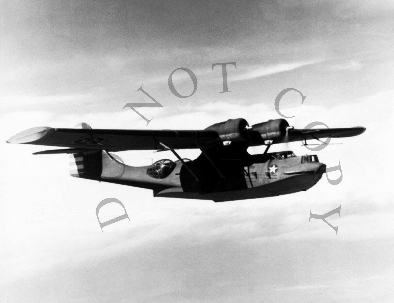 ANTIQUE WW 11 REPRODUCTION  8X10 PHOTOGRAPH PBY-5A CATALINA IN FLIGHT