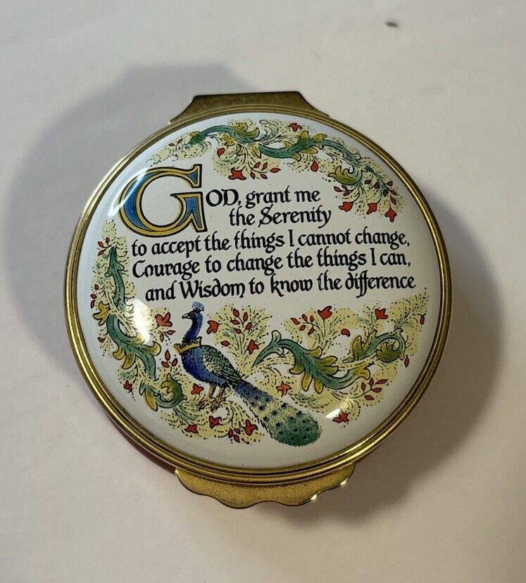 Halcyon Days The Horchow Collection The Serenity Prayer Enamel Trinket Box