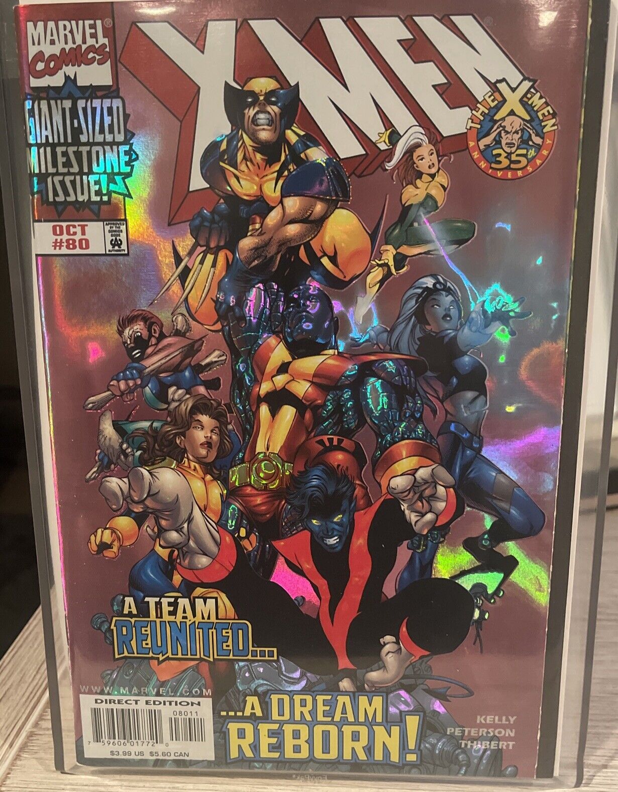 Marvel Comic X-MEN #80 GIANT SIZE ETCHED HOLO FOIL 35th ANN GATEFOLD Cover NEW