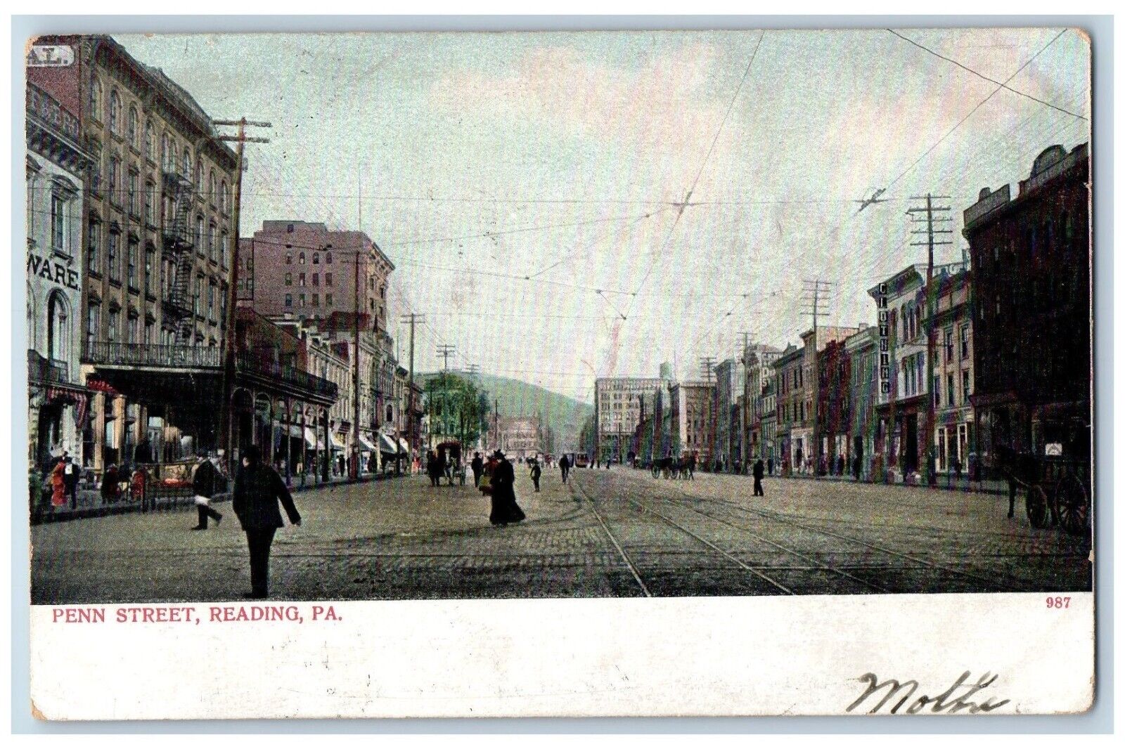 Reading Pennsylvania PA Postcard Penn Street Exterior View c1906 Vintage Antique