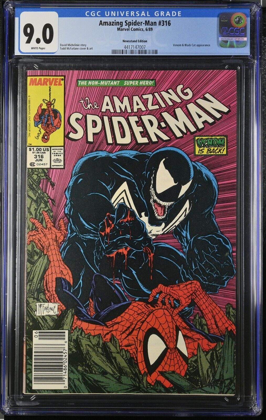 The Amazing Spider-Man #316 CGC 9.0 1st Full Venom Cover Newsstand Ed 4417147007