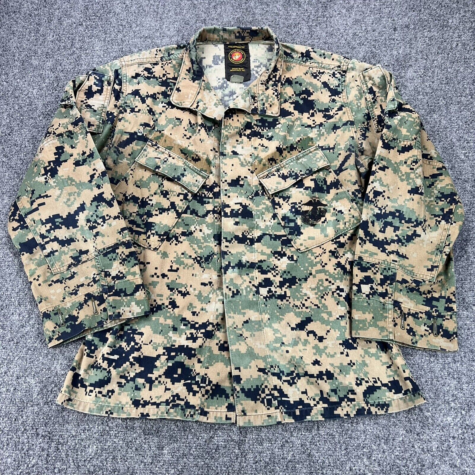 USMC Men\'s Woodland Marpat Camo Digital Jacket Blouse Marine Small Short