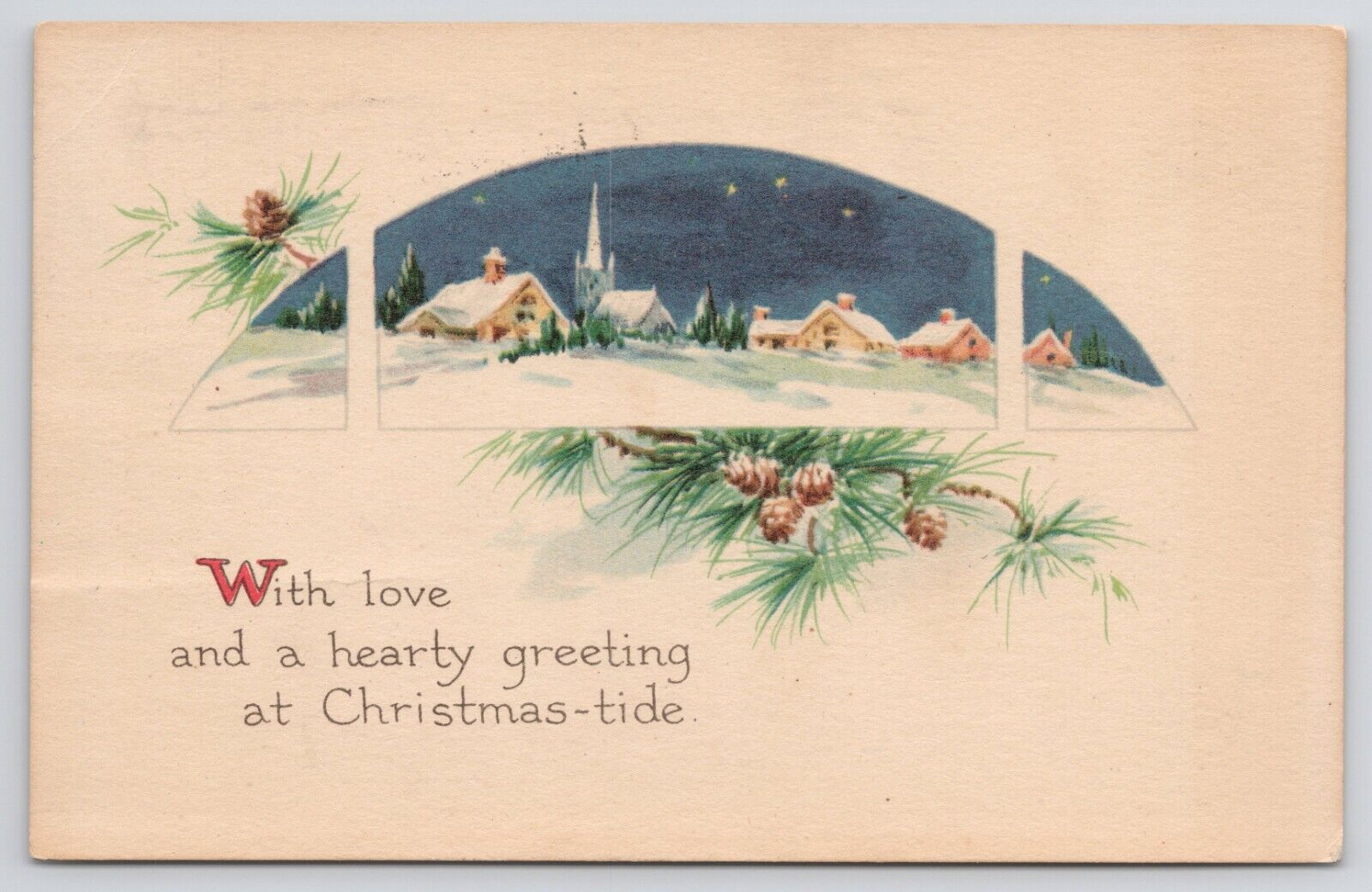 Christmas Greetings Posted 1924 Divided Back Postcard