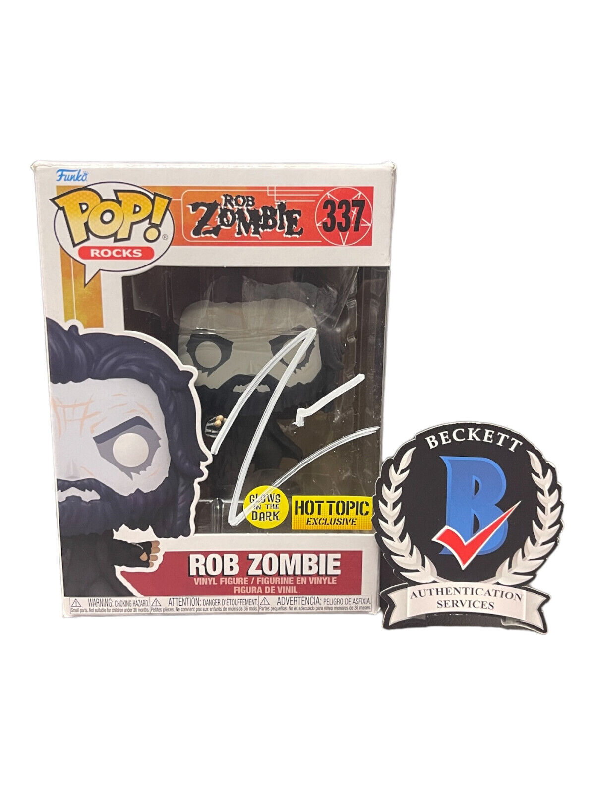 Rob Zombie Signed Autograph White Zombie Funko Pop 337 Beckett BAS