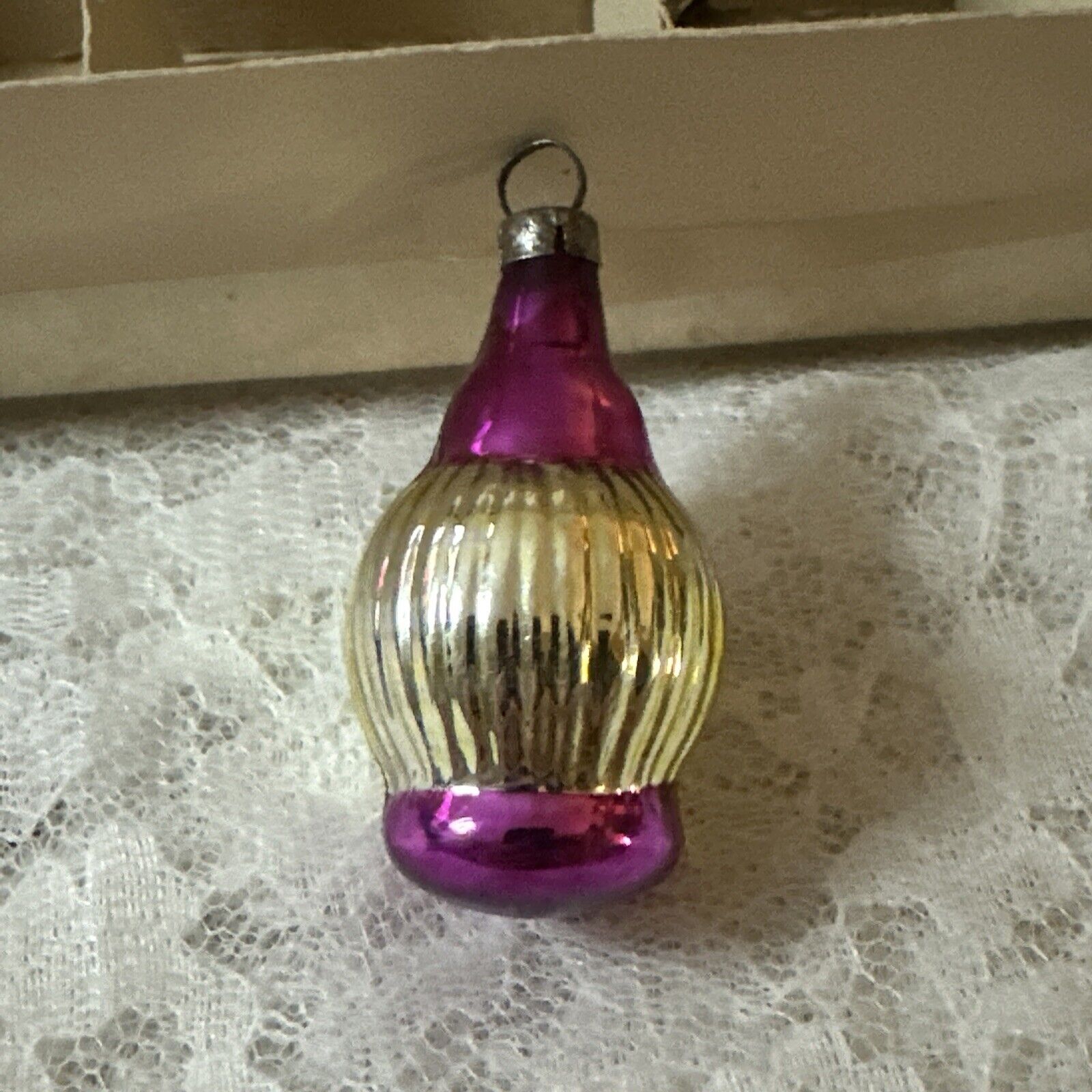 Antique Vintage Genie Bottle Mercury Glass Rare Christmas Ornament