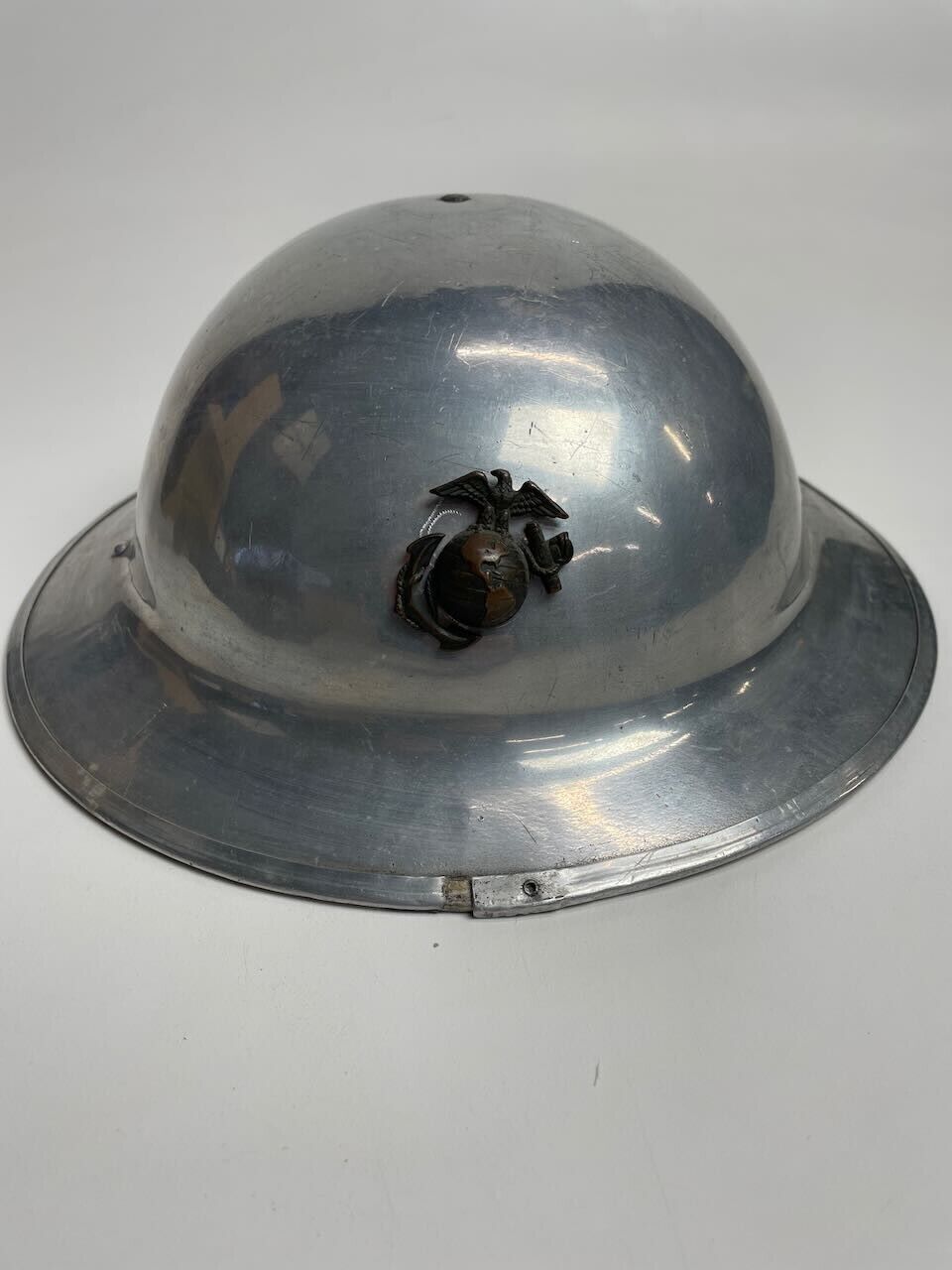 vintage WWI 1920s Geo. Evans aluminum doughboy helmet American Legion USMC