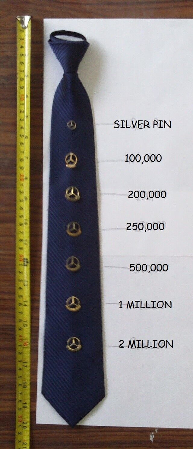 Mercedes Dealership Necktie Pin Badge Brooch Complete Mileage Set