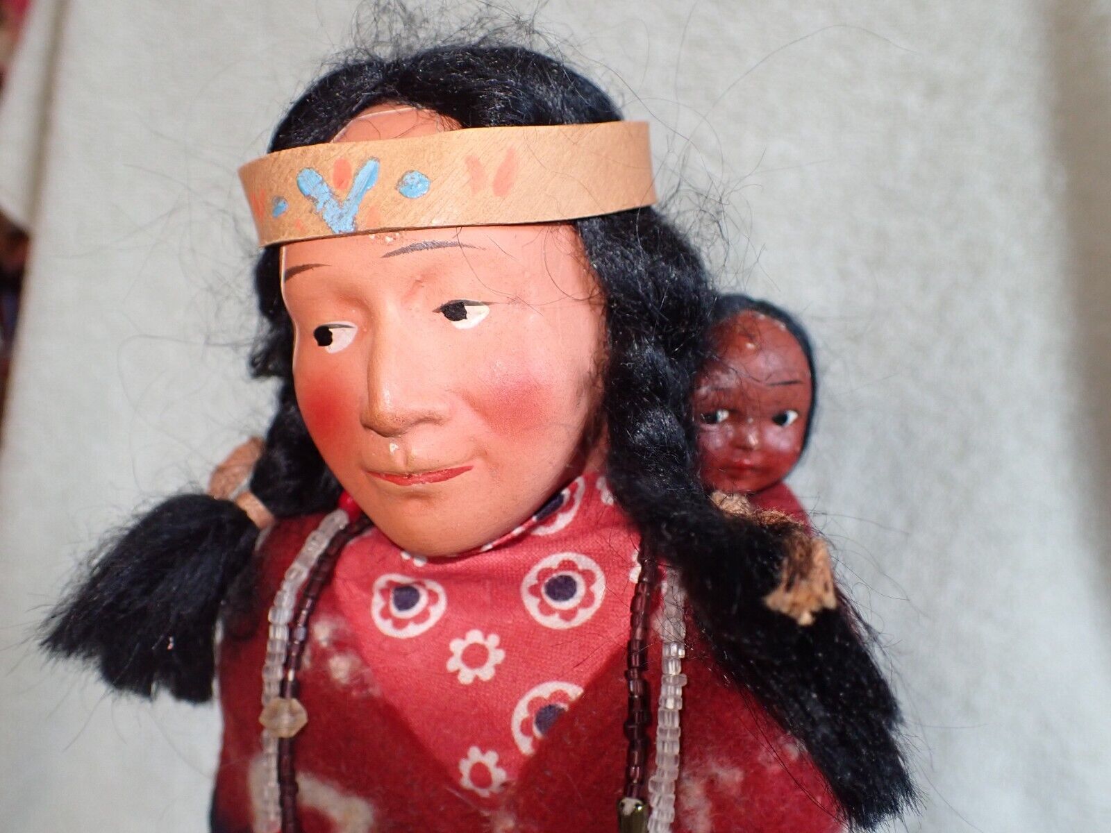 Vintage Skookum Native American Indian Doll w/ Papoose 11\