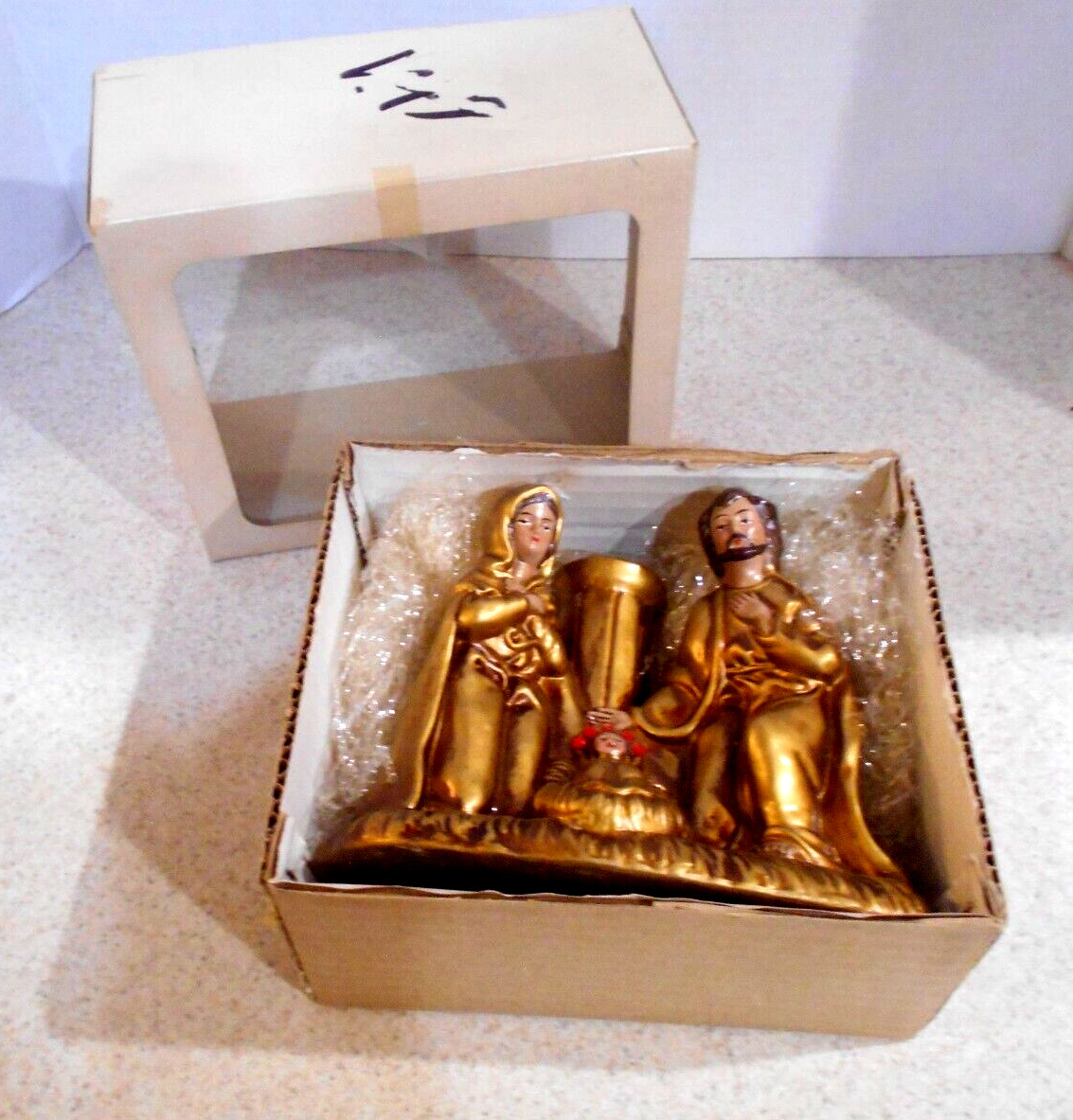 Vintage Poloron Nativity Japan Candle holder  1960s Christmas Alpine Galleries