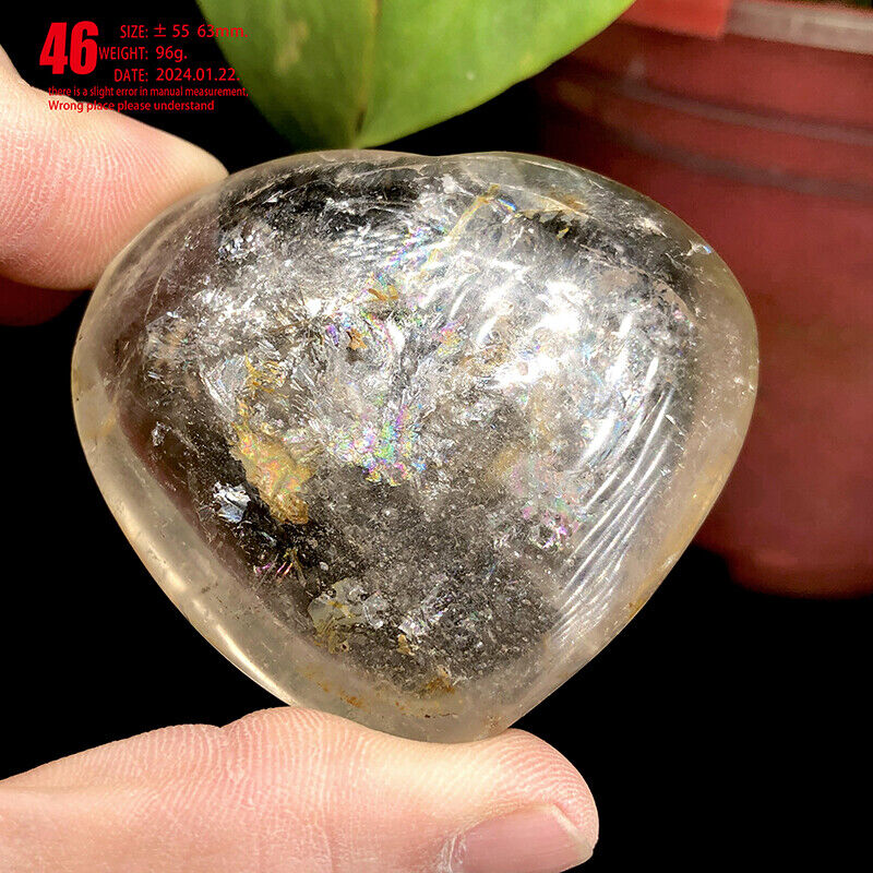 96g natural crystal quartz heart rainbow stone Mineral master reiki  Specimens