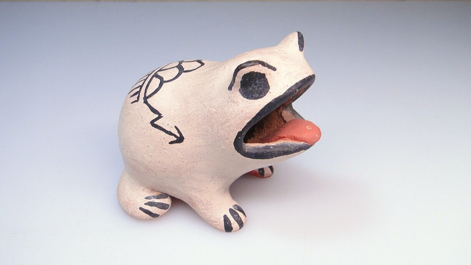 Vintage Cochiti Pottery Frog Signed S. Ortiz New Mexico Mexican Artist Figure