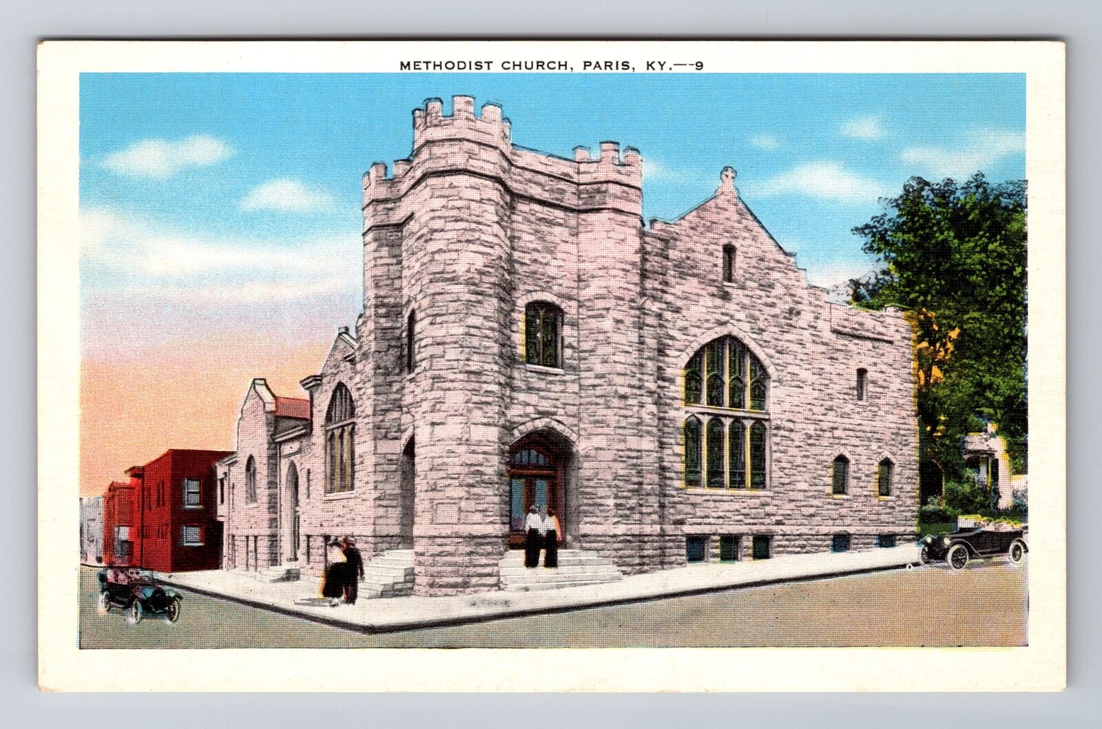 Paris KY-Kentucky, Methodist Church, Religion, Vintage Souvenir Postcard