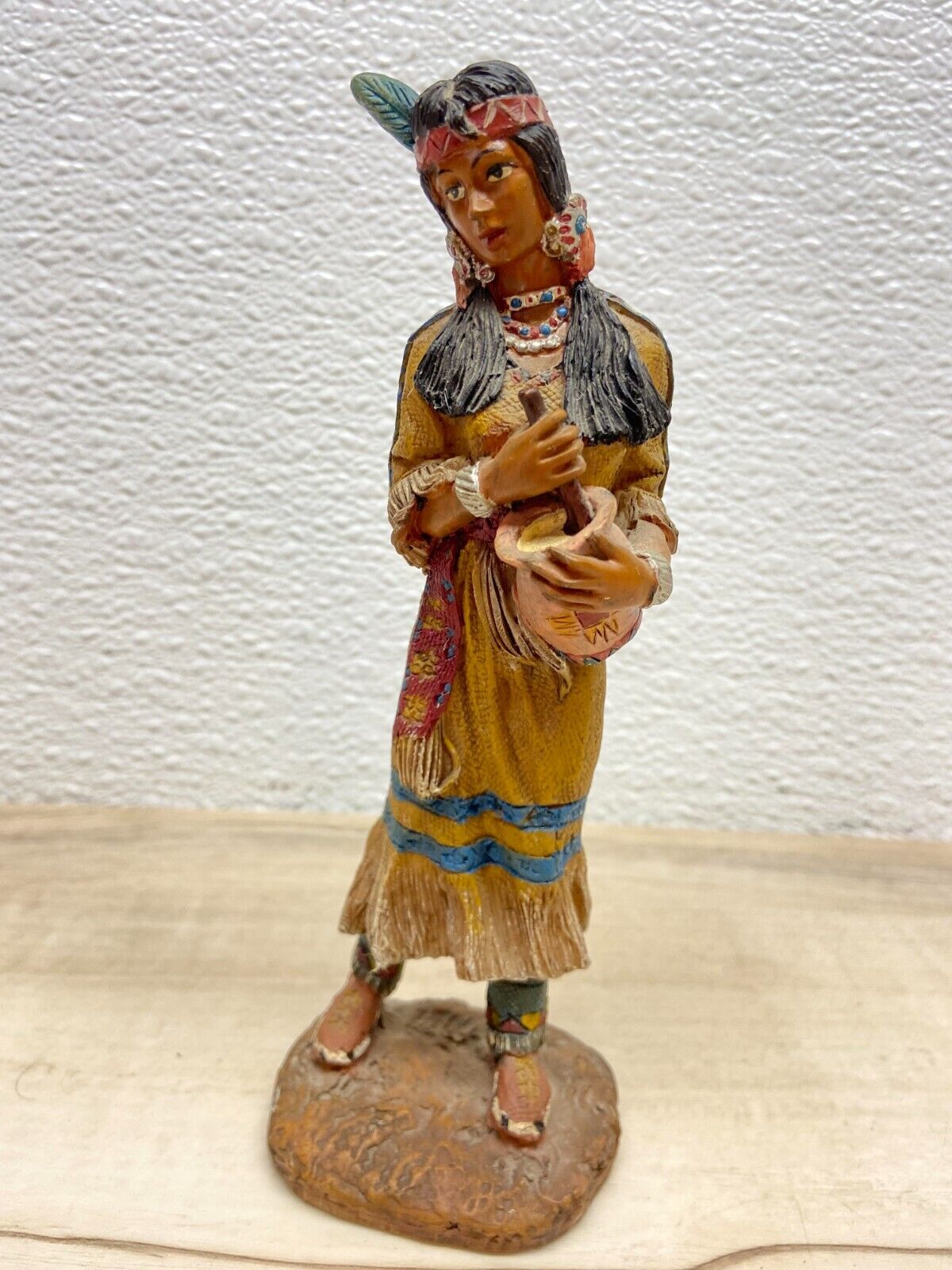 Vintage Native American Woman 7 Inch Ceramic Figure