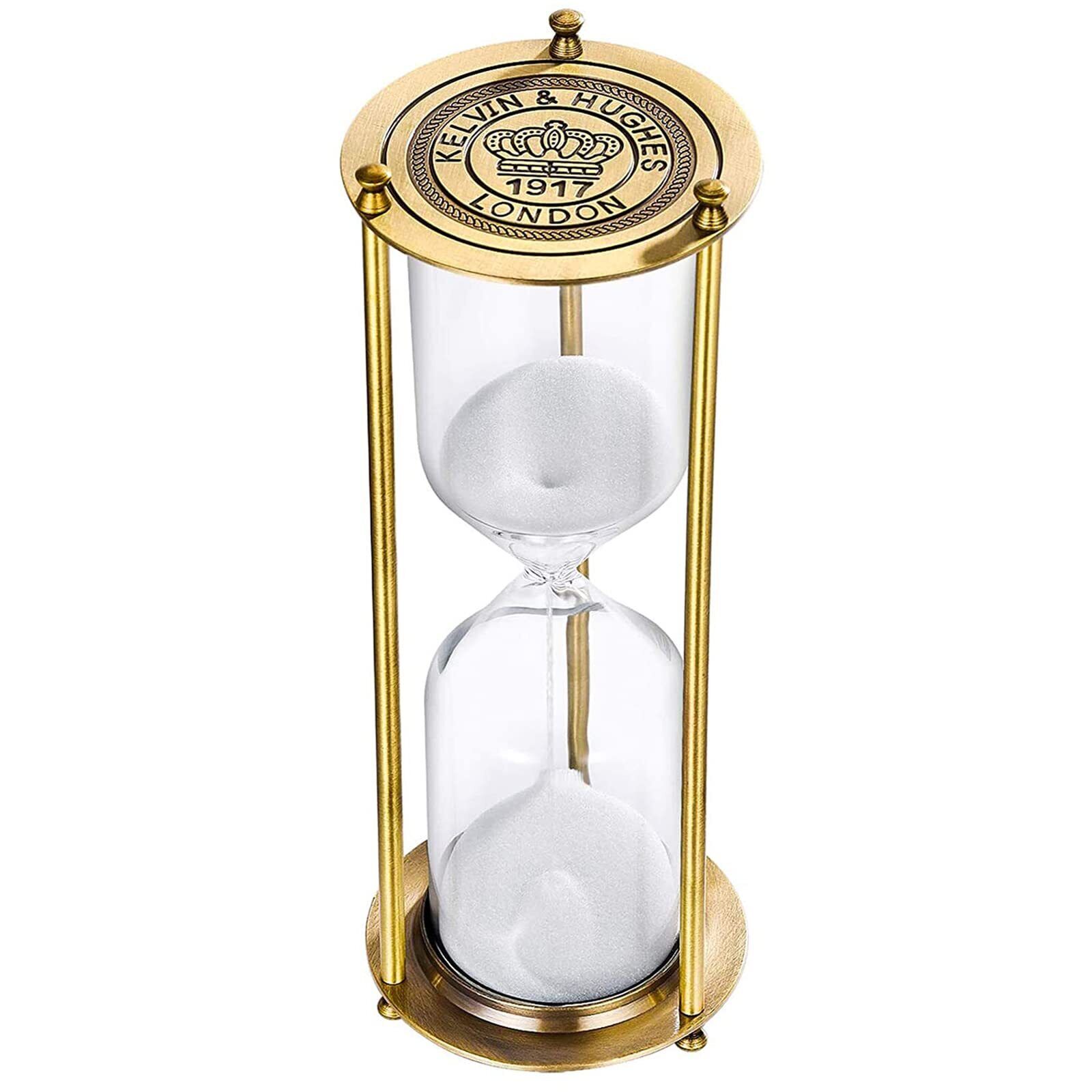 Brass Hourglass Sand Timer 60 Minute,Vintage Engraving Sand Clock,Large Reloj...