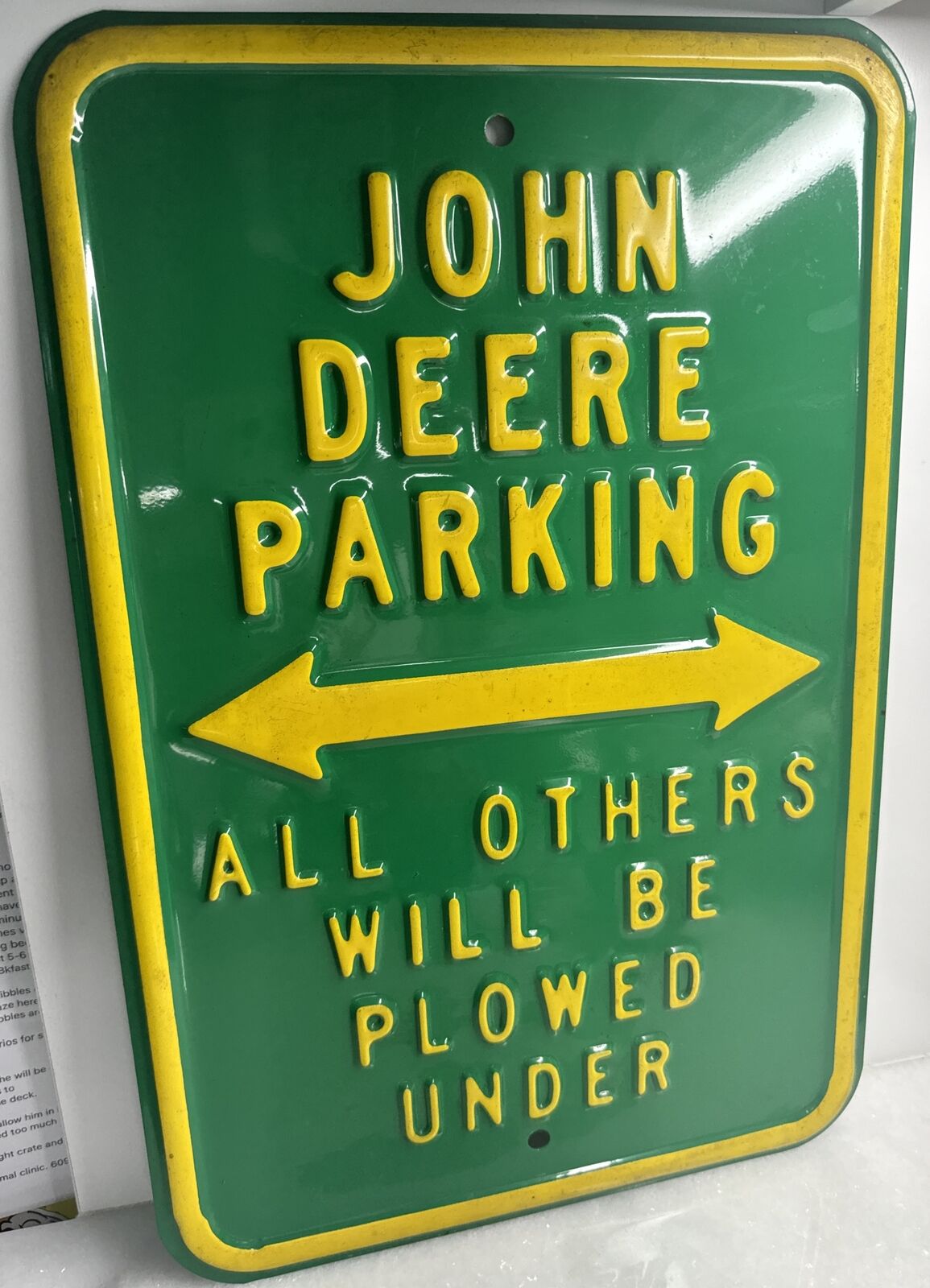 John Deere 12”x18” Heavy Metal Sign - John Deere Parking    All Others Will Be…