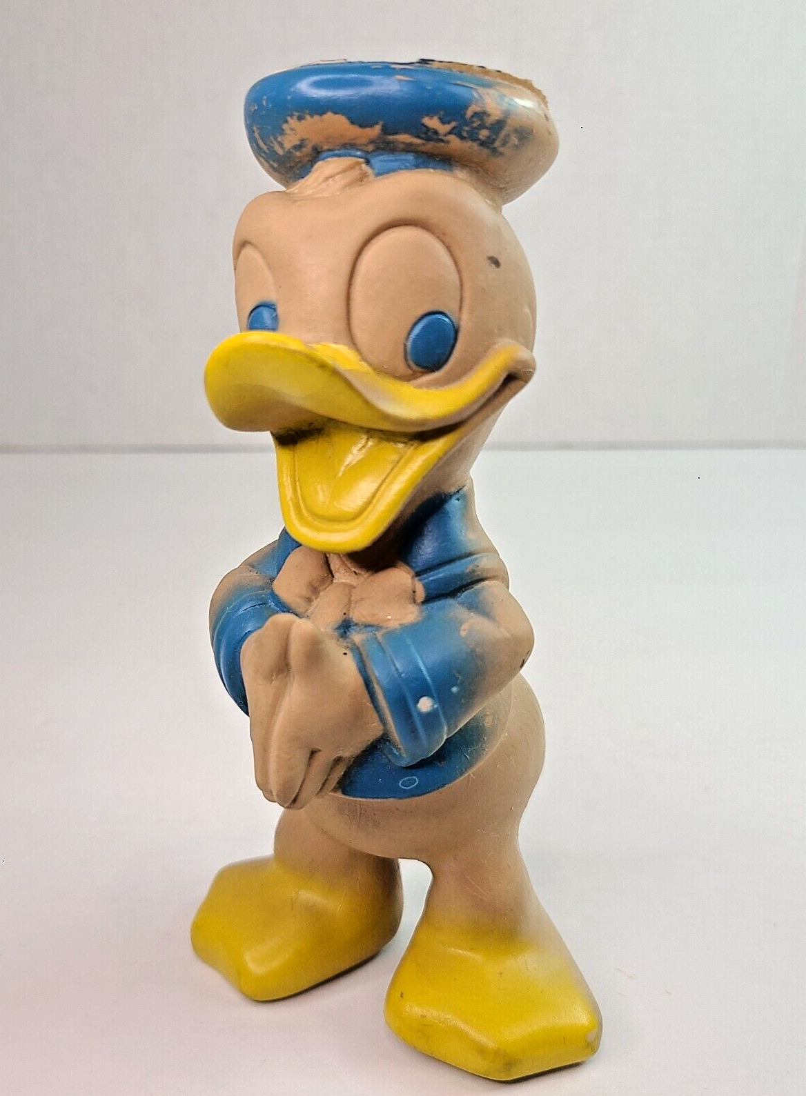 Vintage 60s Walt Disney Prod. Donald Duck Squeaking Blow Mold Toy Dell 1960s