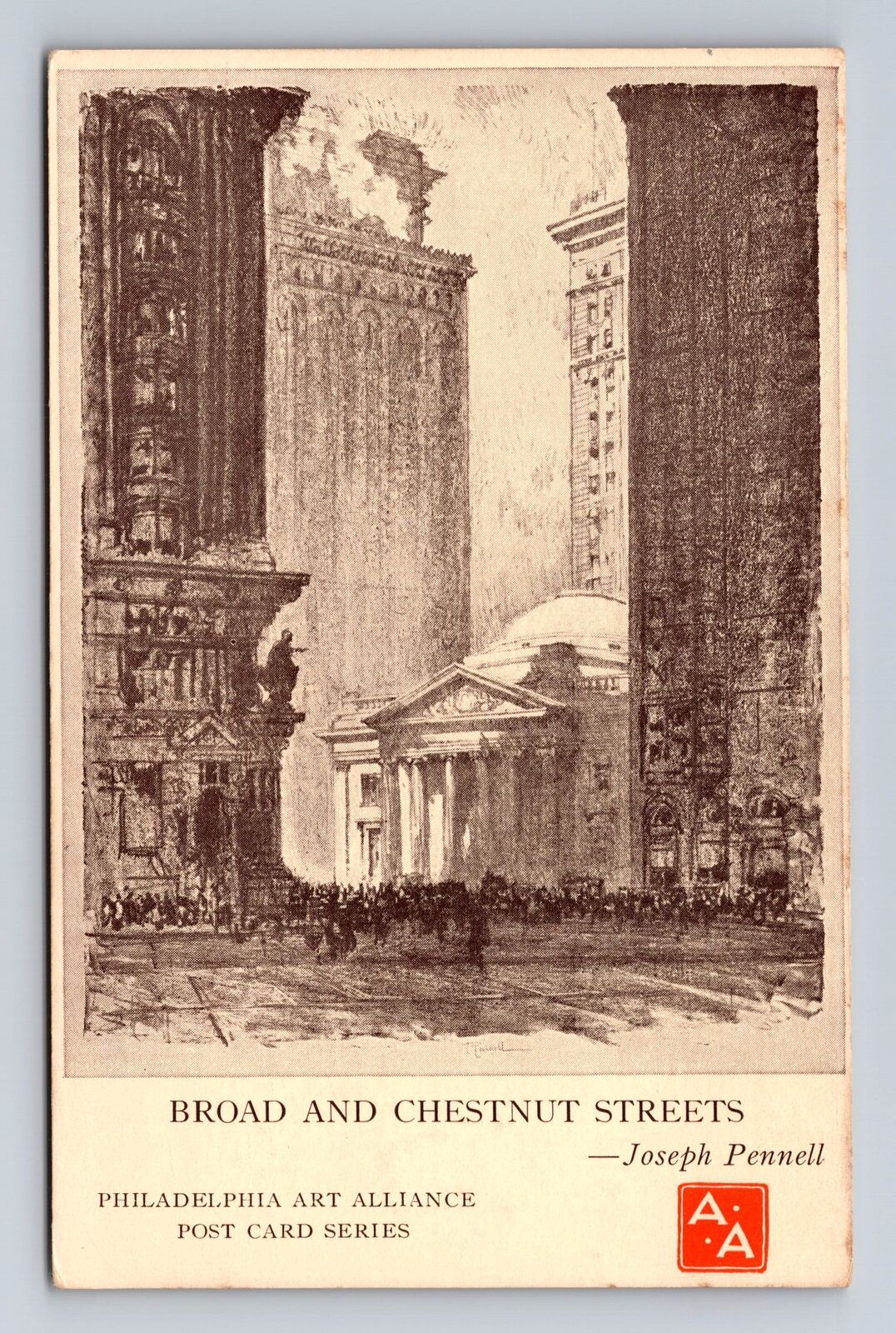 Philadelphia PA-Pennsylvania, Broad & Chestnut Streets, Vintage Postcard