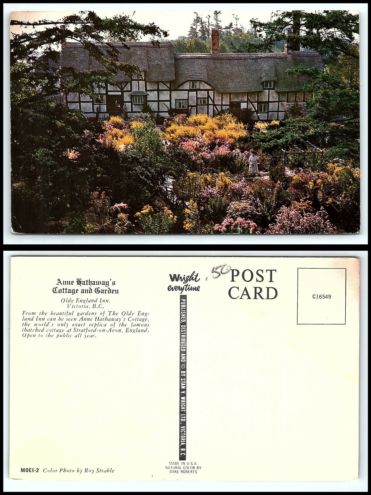 CANADA Postcard - Victoria, Anne Hathaway\'s Cottage & Garden K12