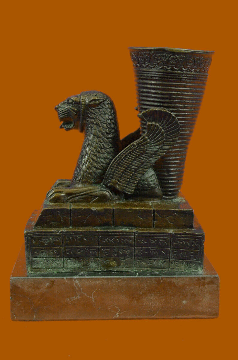 Genuine Solid Bronze Persepolis Candle Holder Home Office Shop Decoration Figure