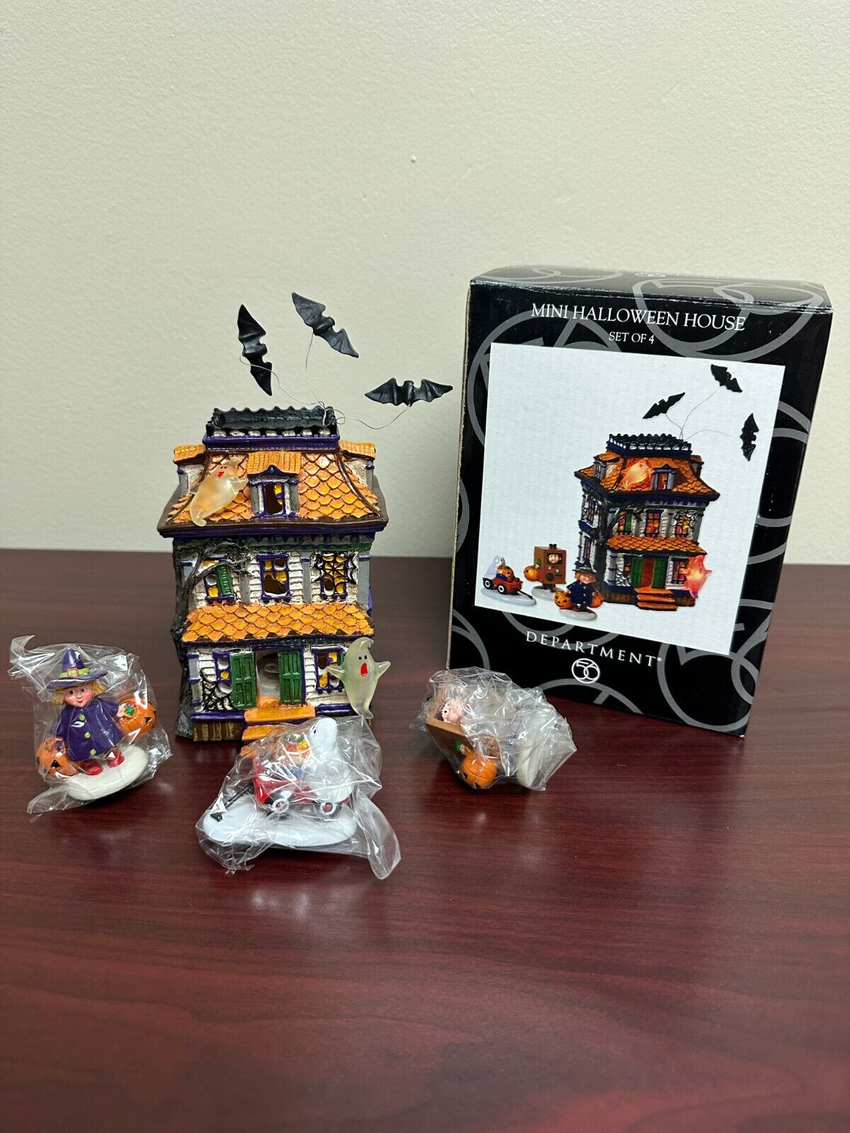 Department 56 Mini Halloween House Set of 4 #35038 -NEW