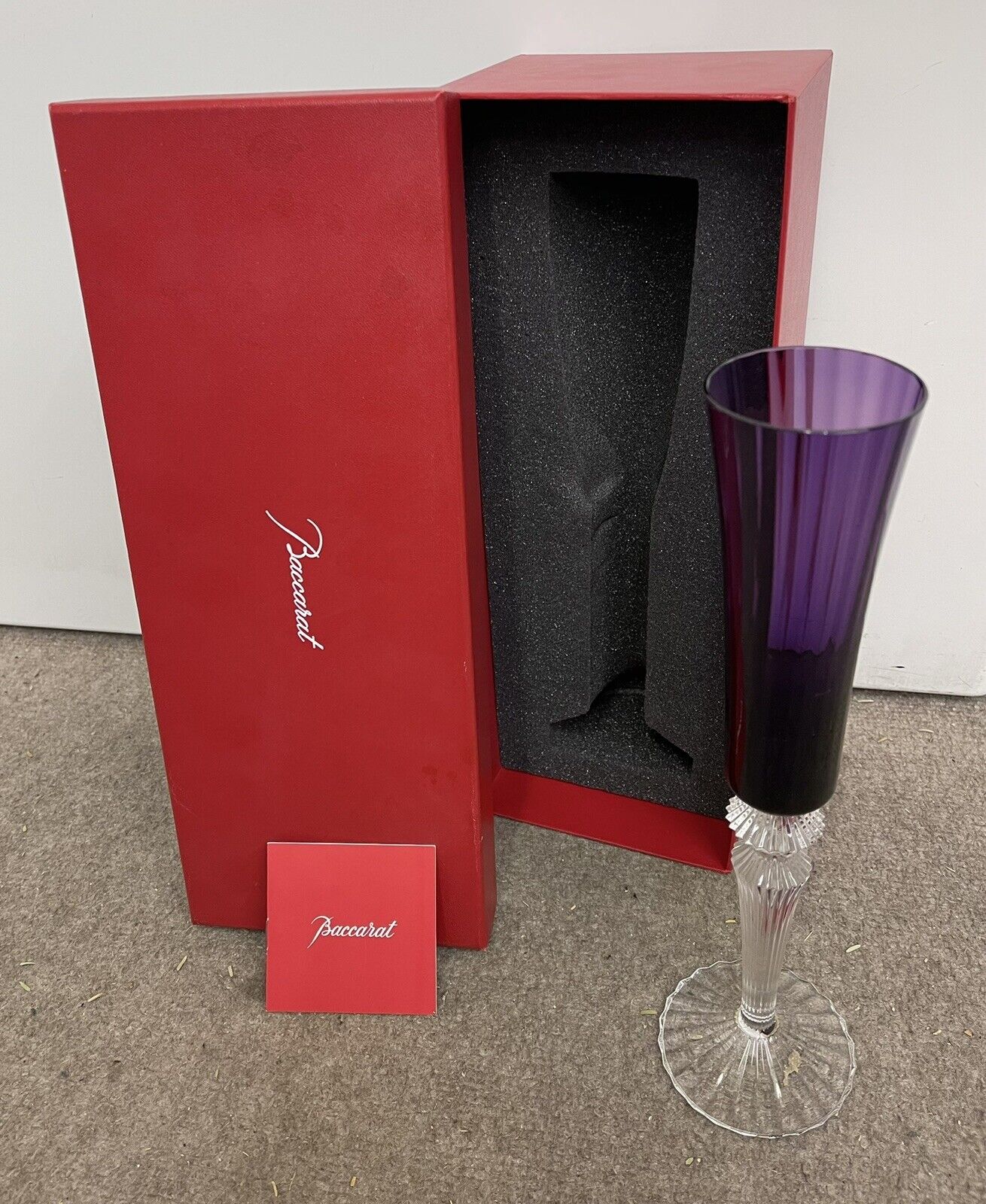 Baccarat Mille Nuits Flutissimo Crystal Champagne Glass Signed w/ Box