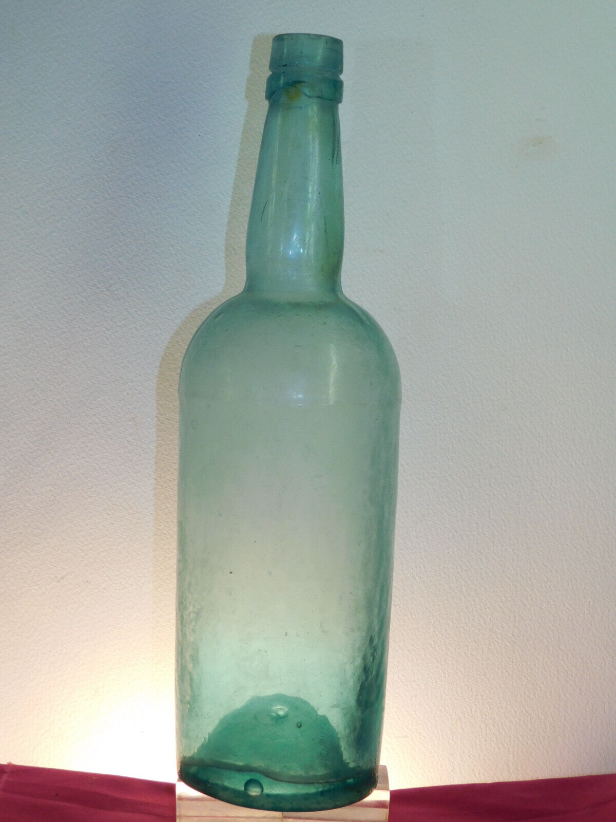ANTIQUE TEAL BLUE WHISKEY BOTTLE 1840-50\'s early victorian goldfields old bottle