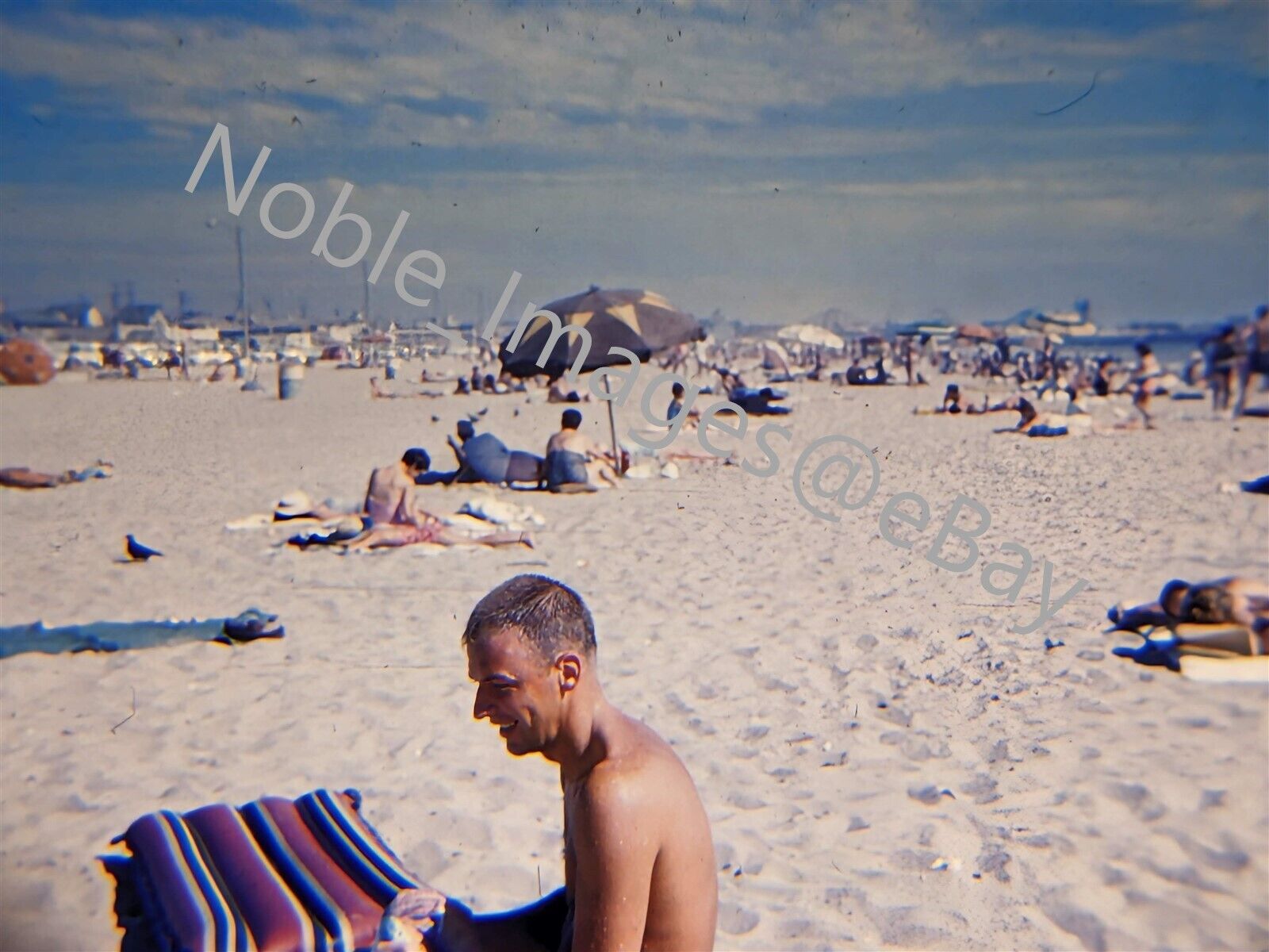 1959 Los Angeles Beach Scene Kodachrome 35mm Slide